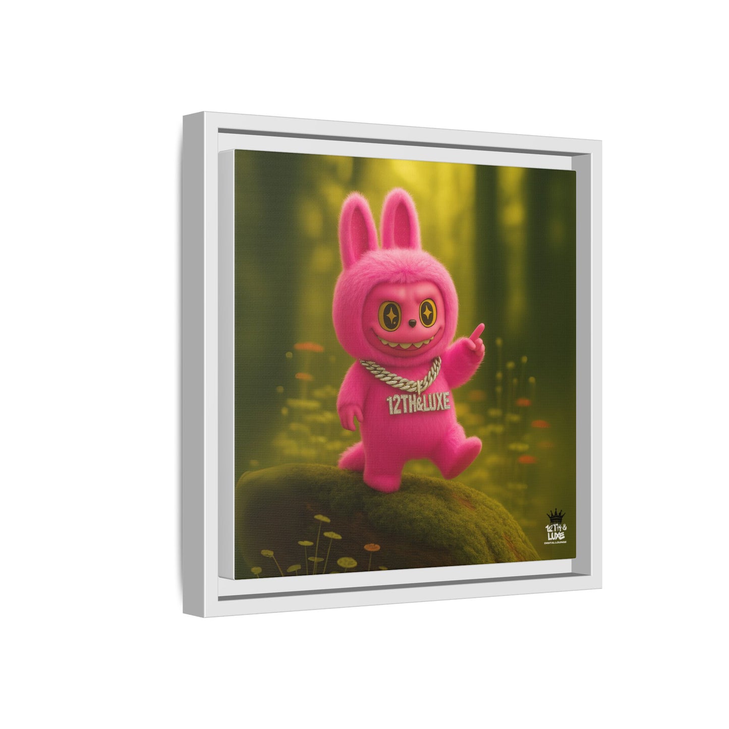 Plush Monster Pink- Canvas Art
