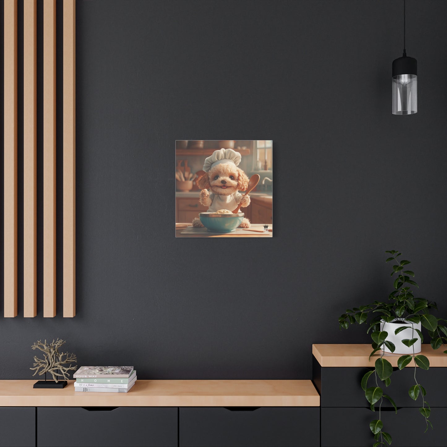 Poodle Puppy Chef Canvas Art