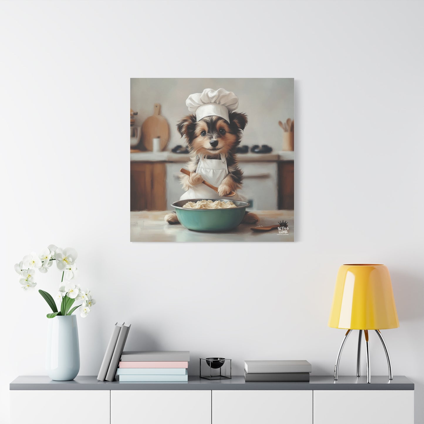 Sheltie Puppy Chef Canvas Art
