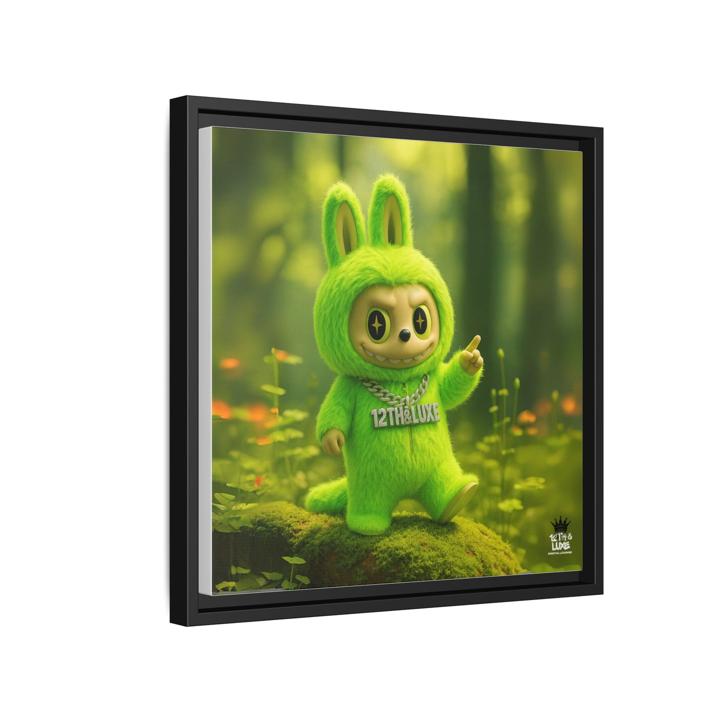 Plush Monster Green - Canvas Art