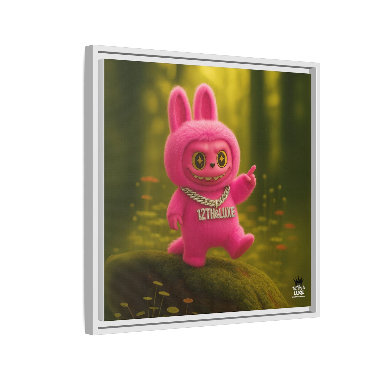 Plush Monster Pink- Canvas Art