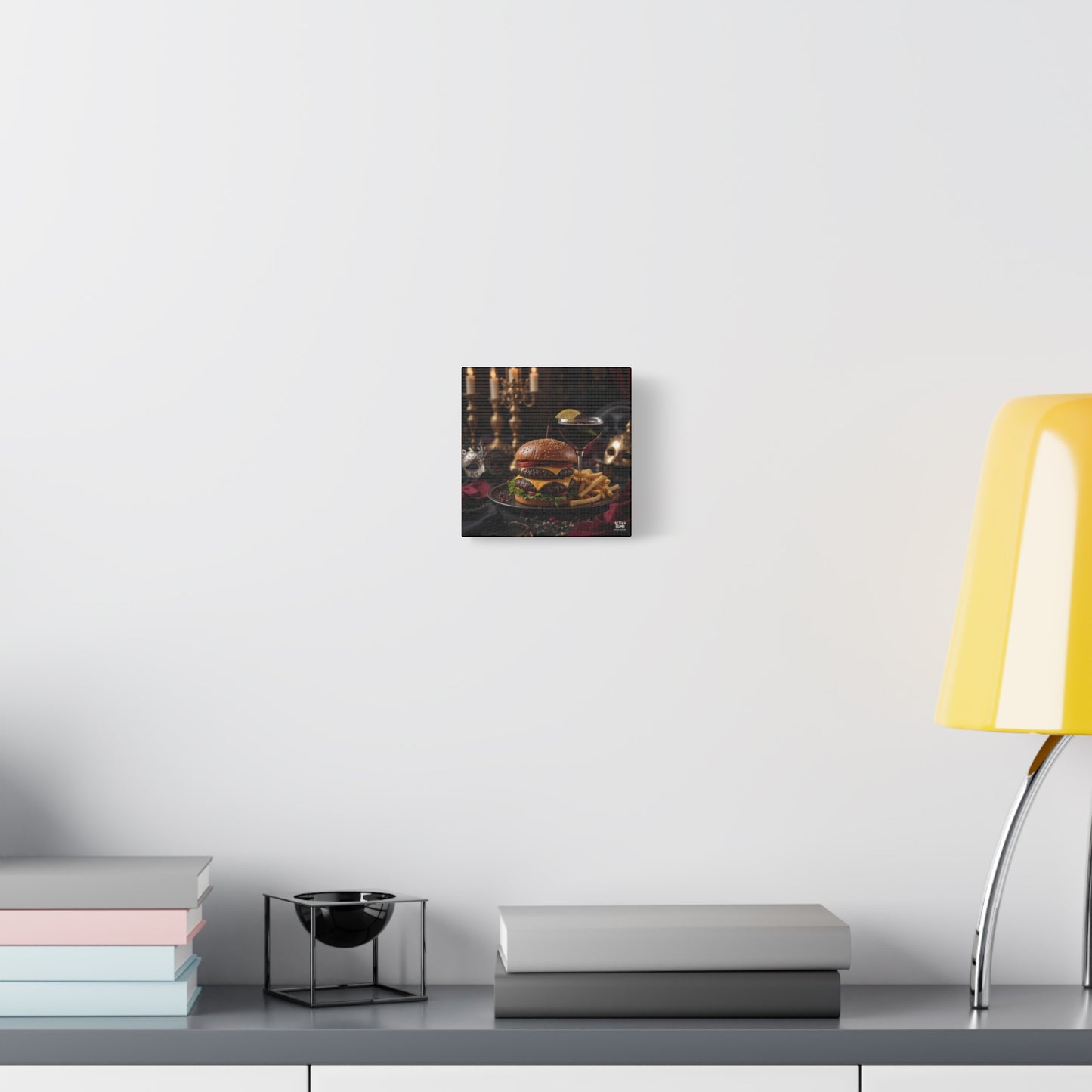 Cheese Burger with a side of French Fries, Matte Canvas, Stretched, 1.25"