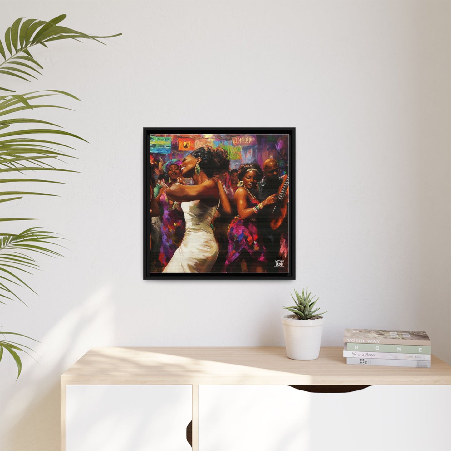 Inspired by the iconic artist Ernie Barnes, "Let's Party" - Canvas Art
