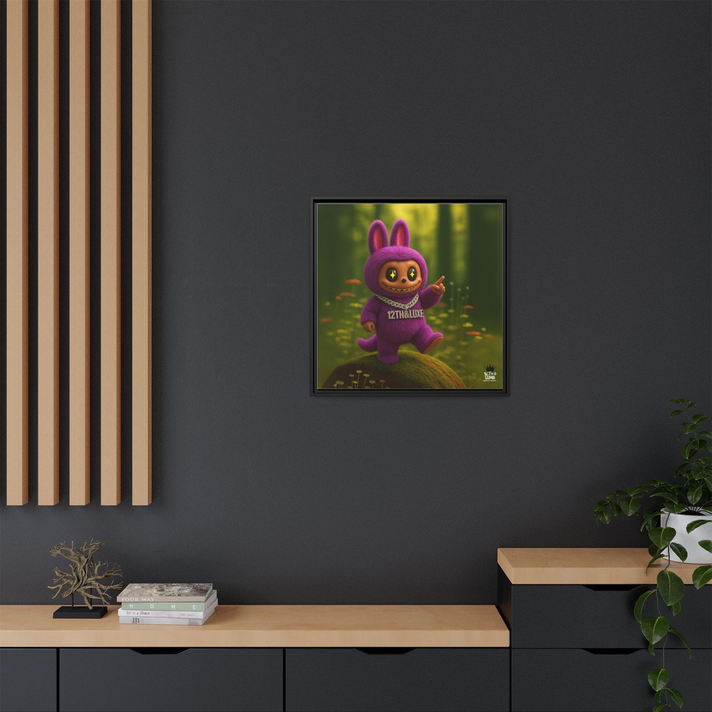 Plush Monster Purple - Canvas Art