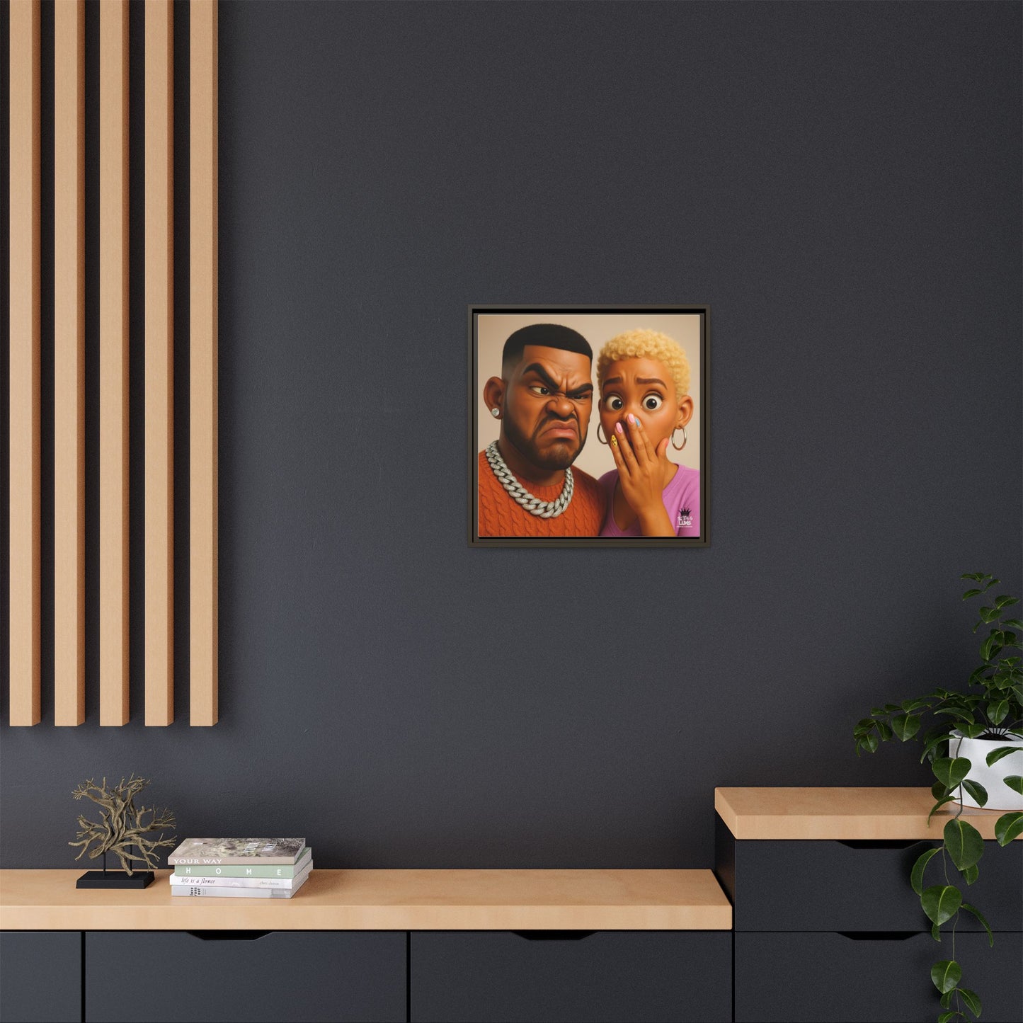 Funky Face Couple - Canvas Art