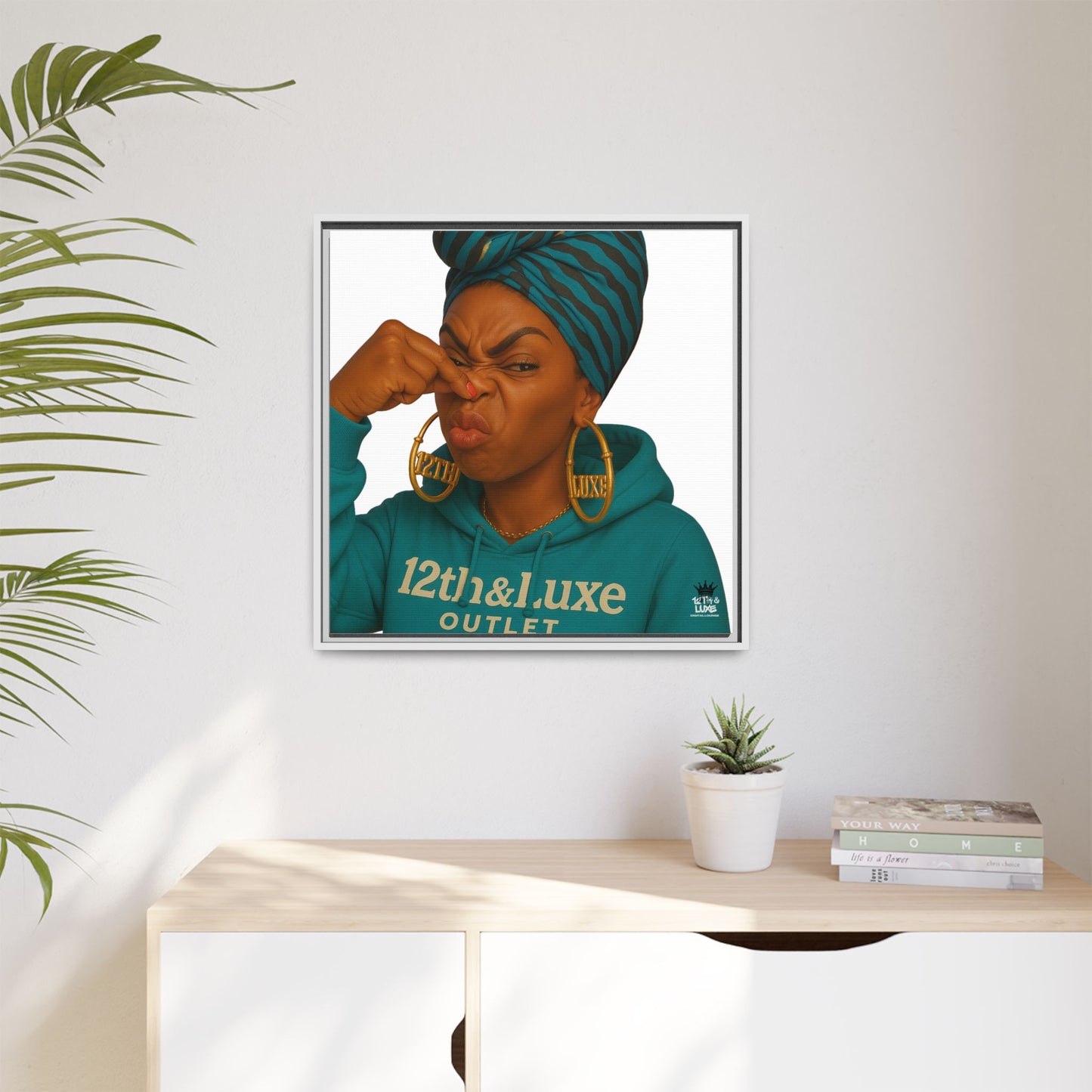 Funky Face Blue- Canvas Art
