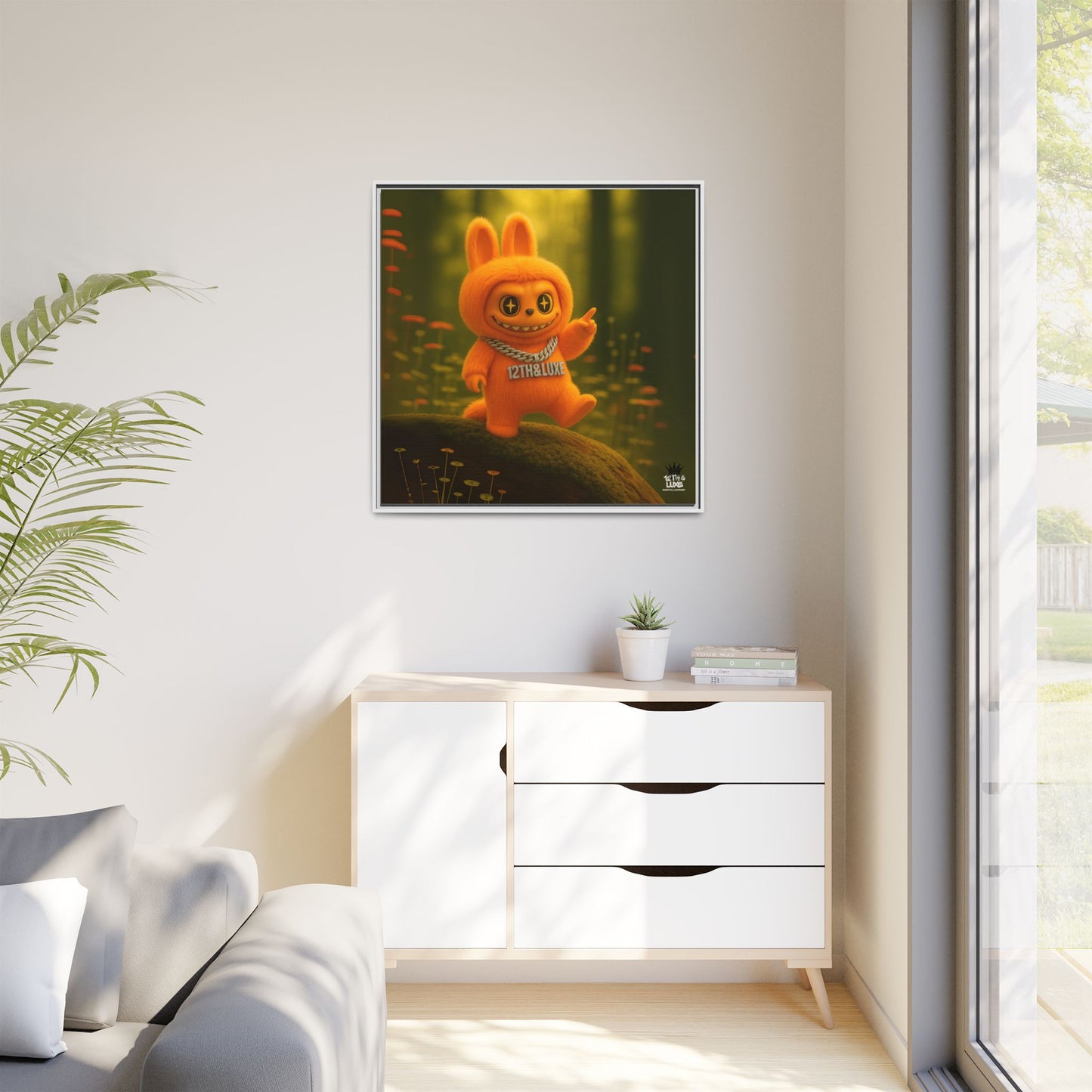 Plush Monster Orange - Canvas Art