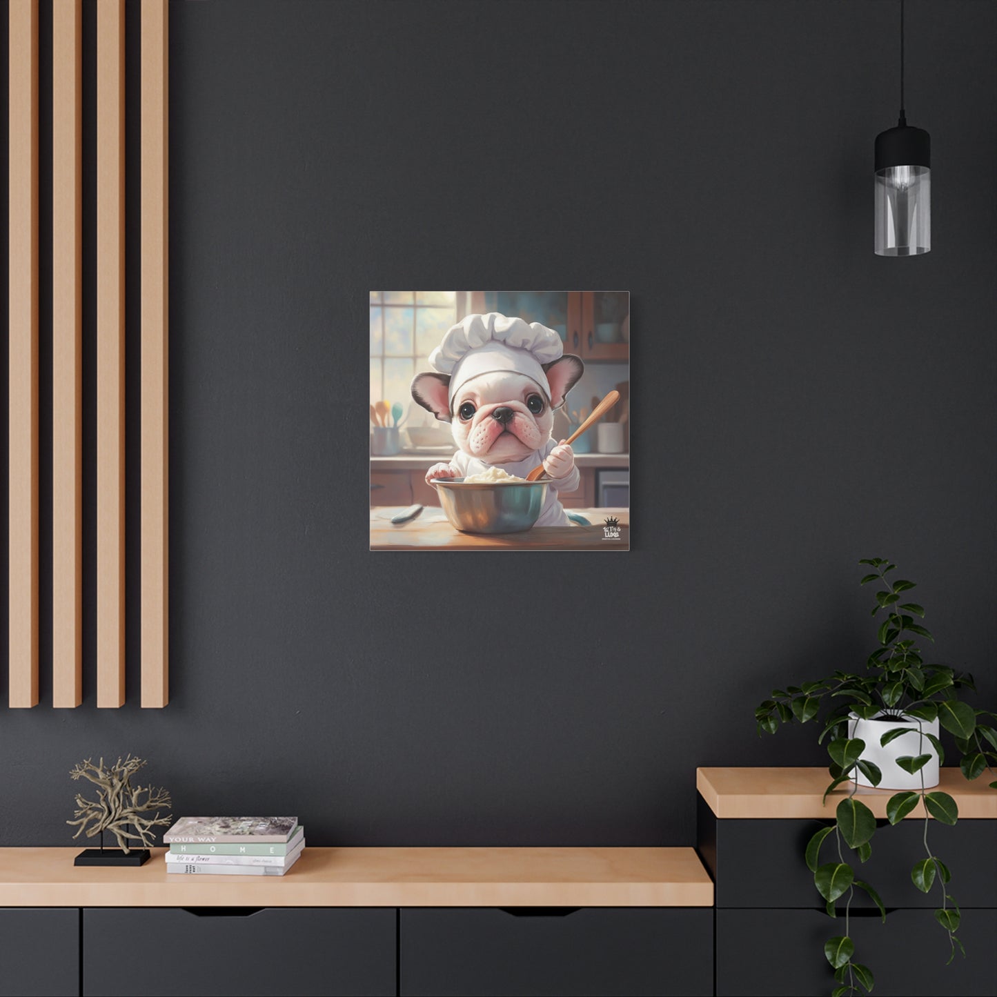 Bulldog Puppy Chef Canvas Art