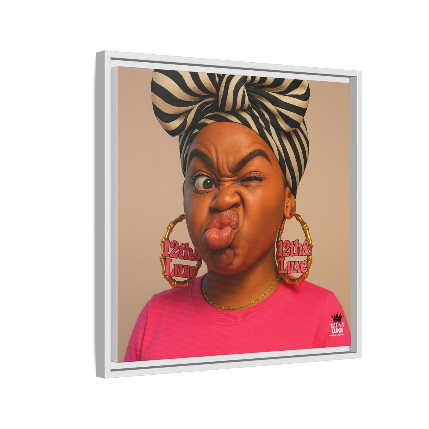 Funky Face Pink - Canvas Art