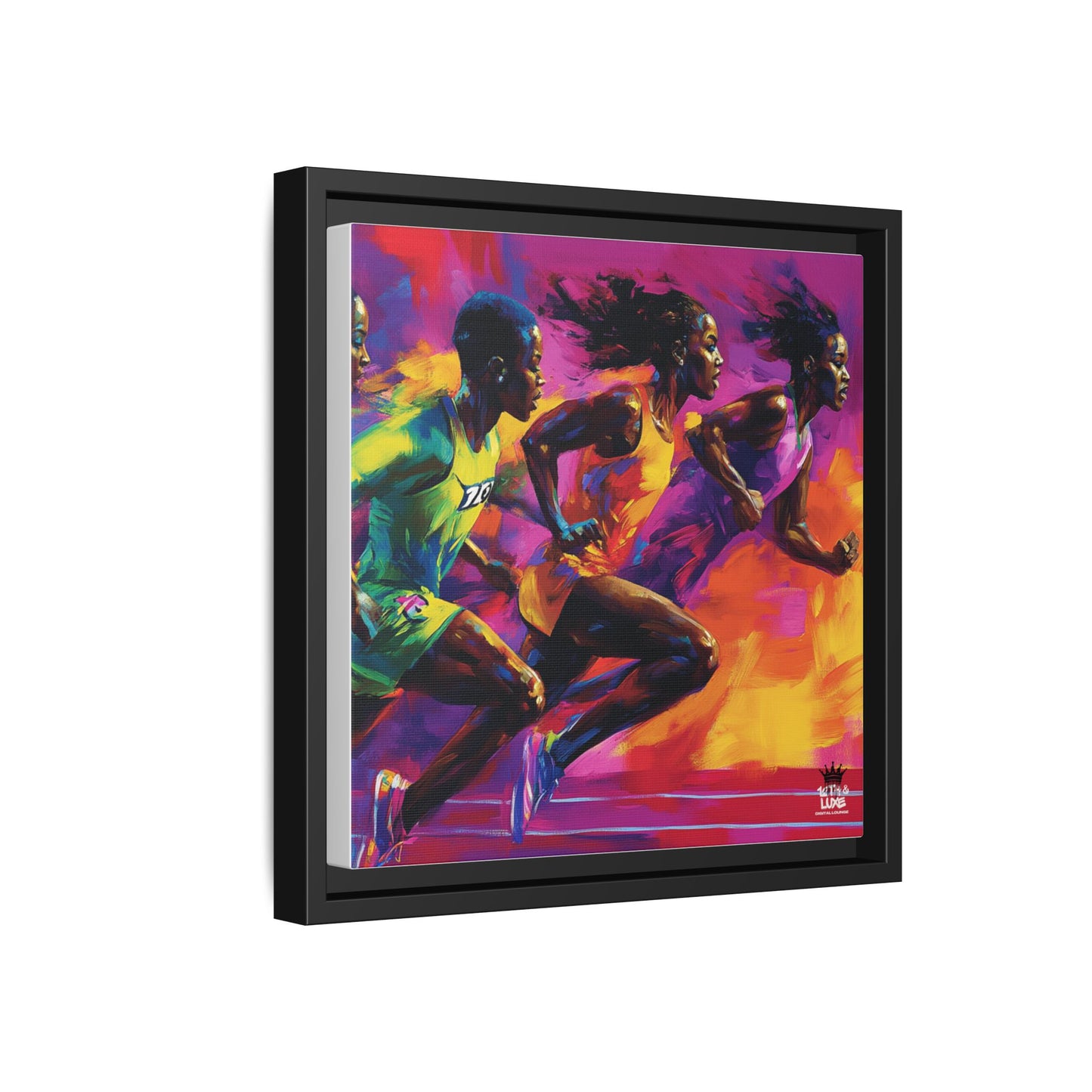 Inspired by the iconic artist Ernie Barnes, "Runners" - Canvas Art