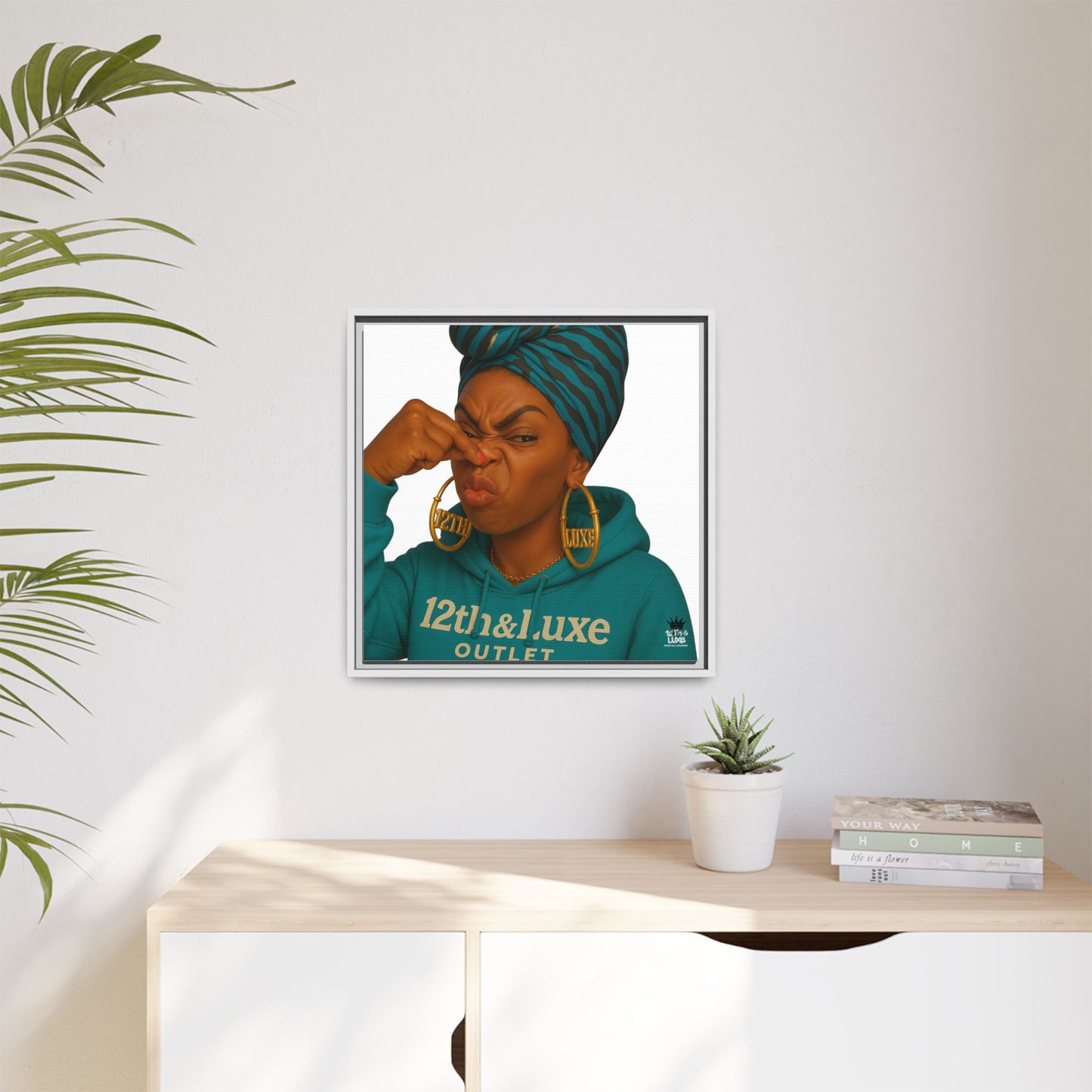 Funky Face Blue- Canvas Art