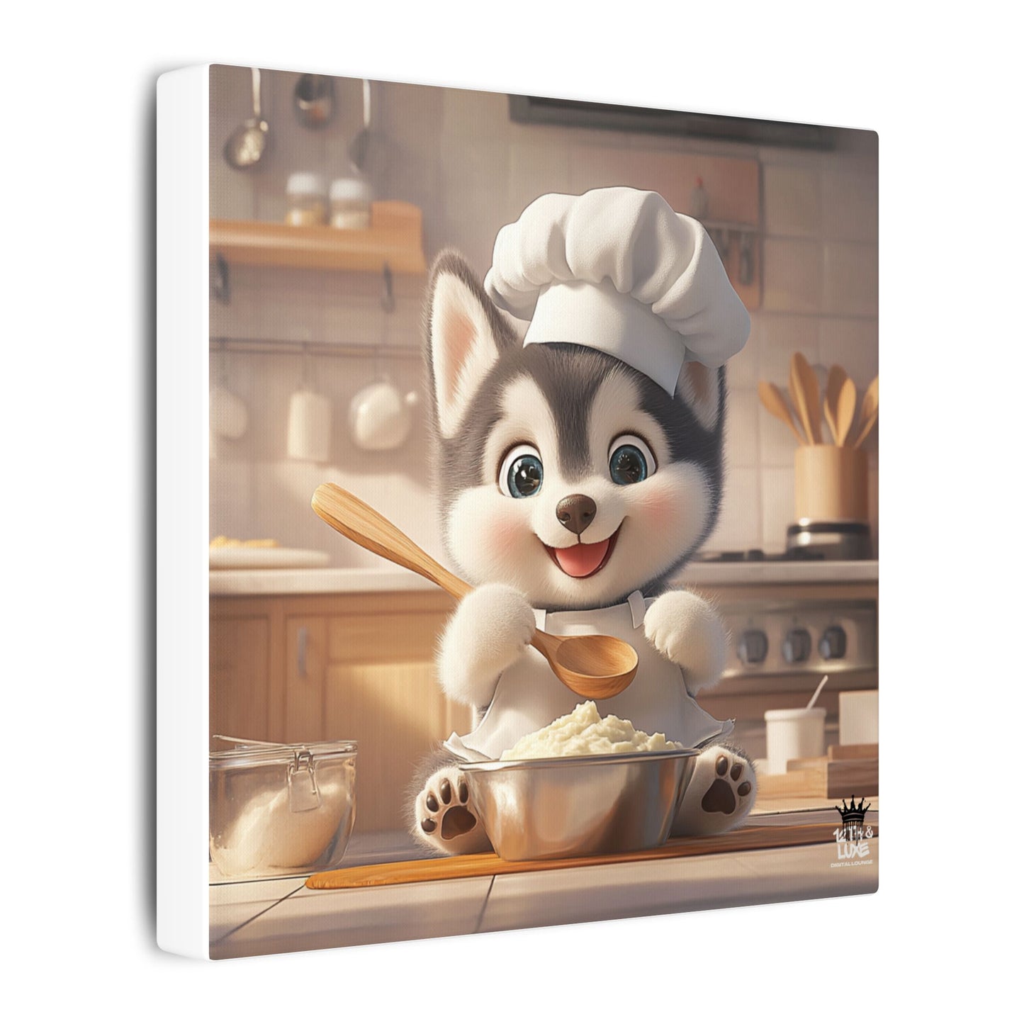 Siberian Husky Puppy Chef Canvas Art