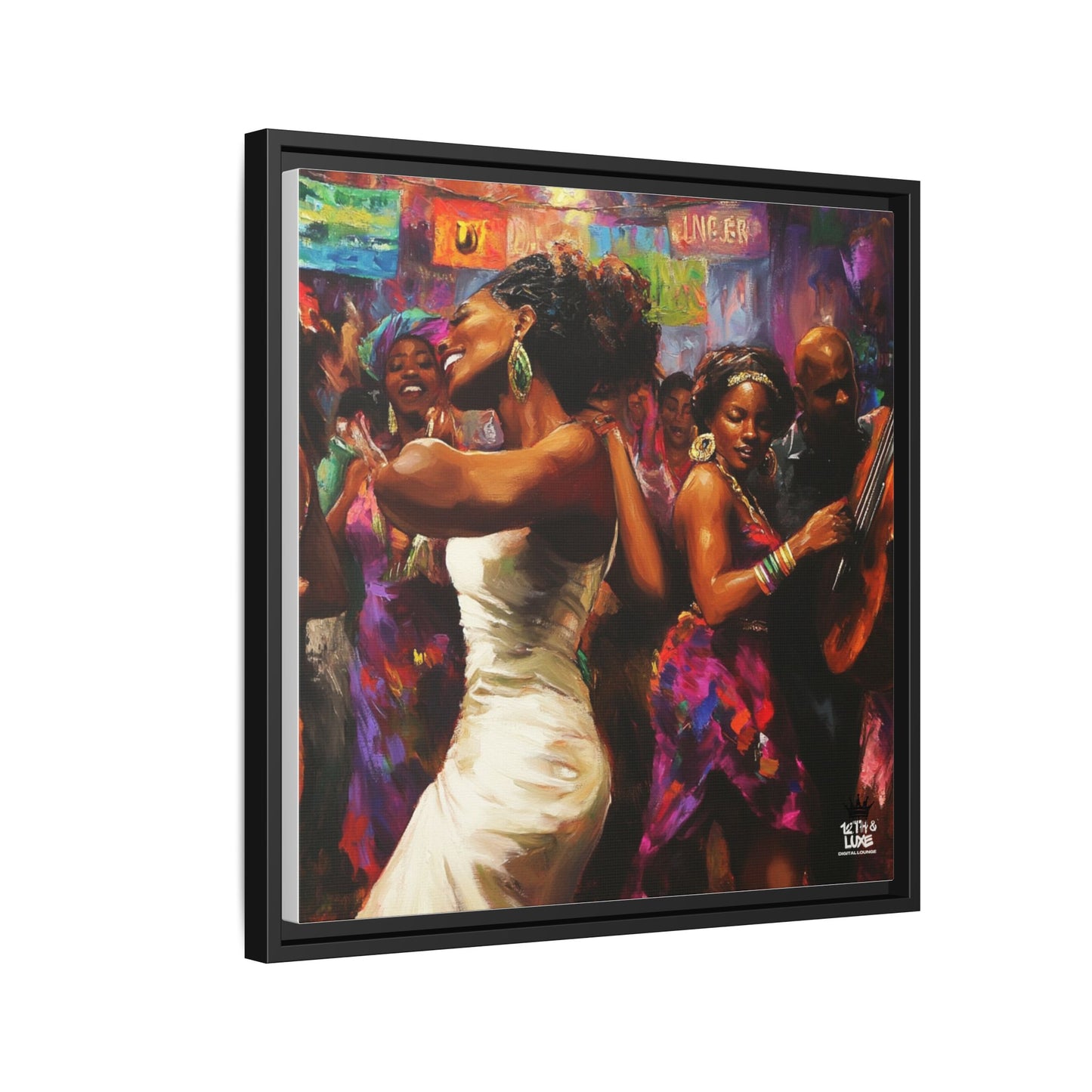 Inspired by the iconic artist Ernie Barnes, "Let's Party" - Canvas Art