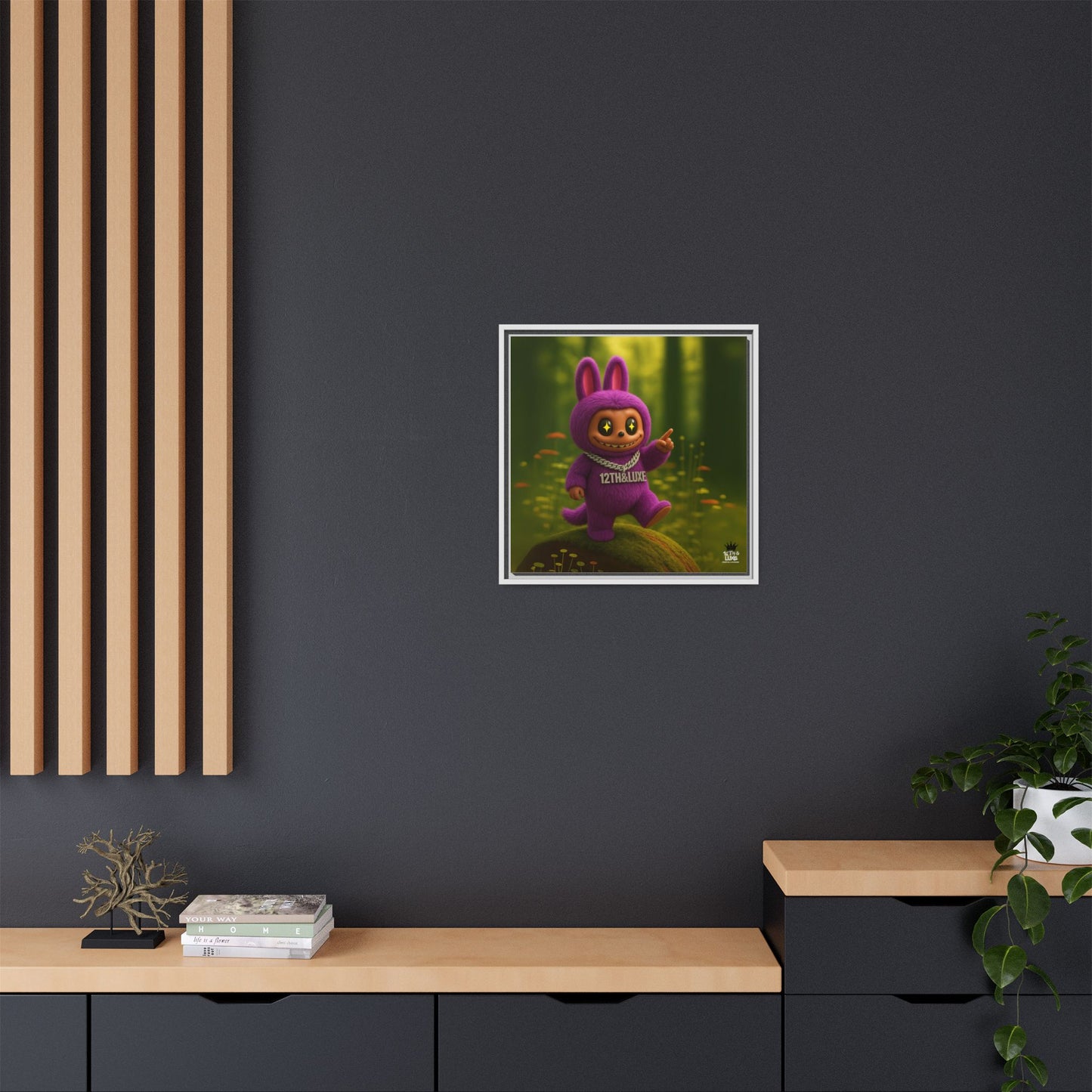 Plush Monster Purple - Canvas Art