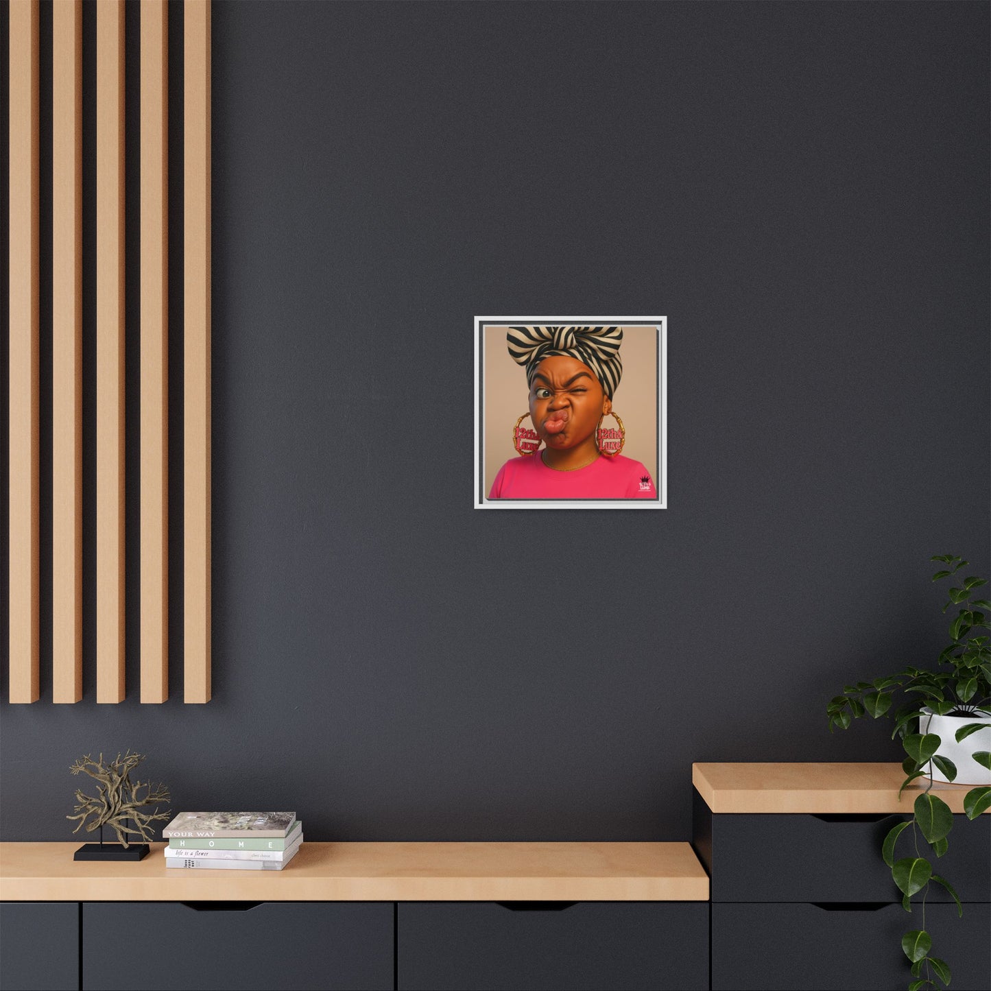 Funky Face Pink - Canvas Art