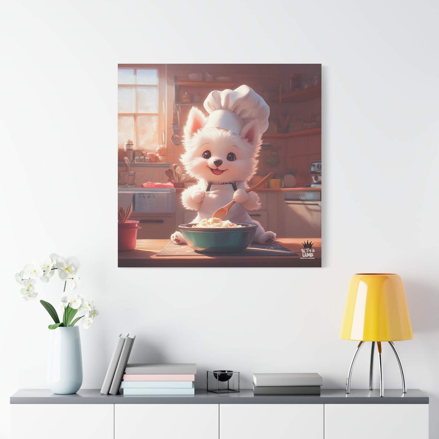 Samoyed Puppy Chef Canvas Art