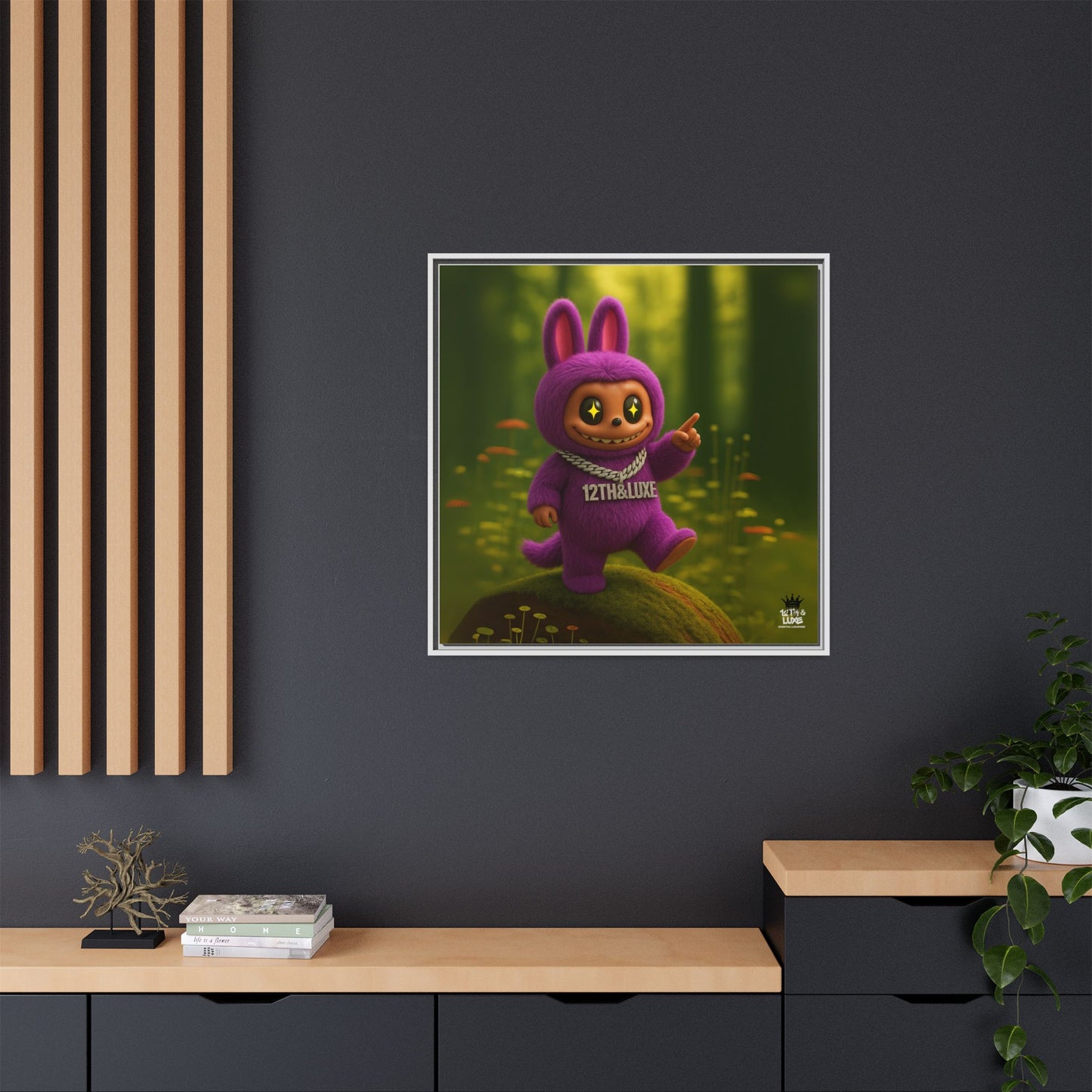 Plush Monster Purple - Canvas Art