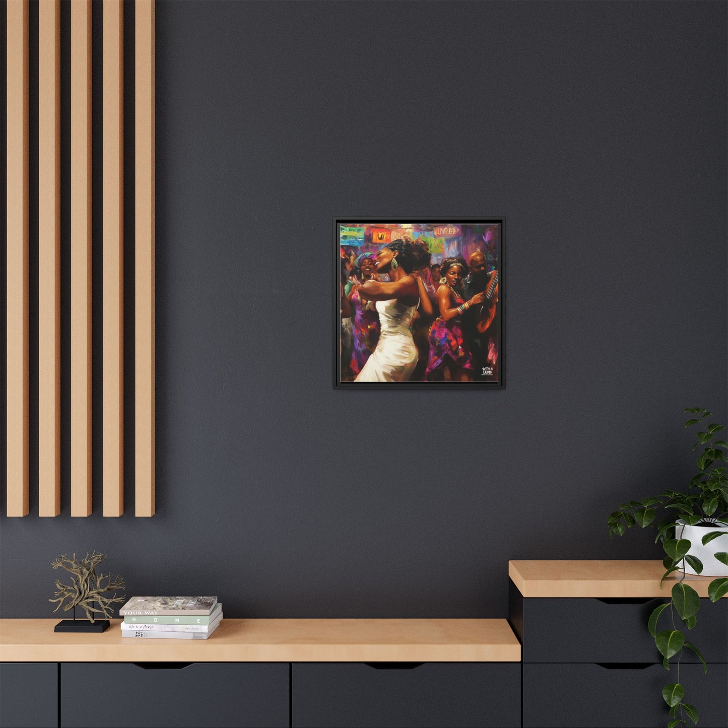 Inspired by the iconic artist Ernie Barnes, "Let's Party" - Canvas Art