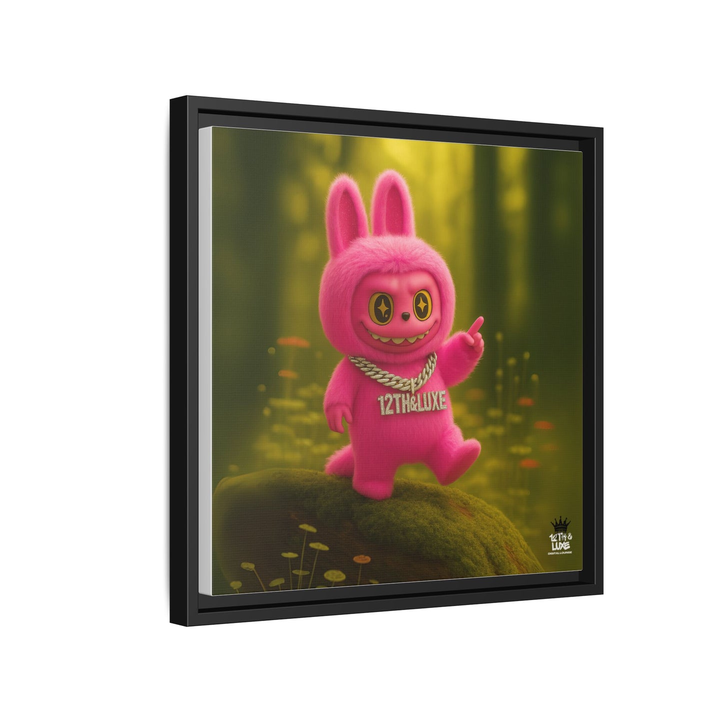 Plush Monster Pink- Canvas Art