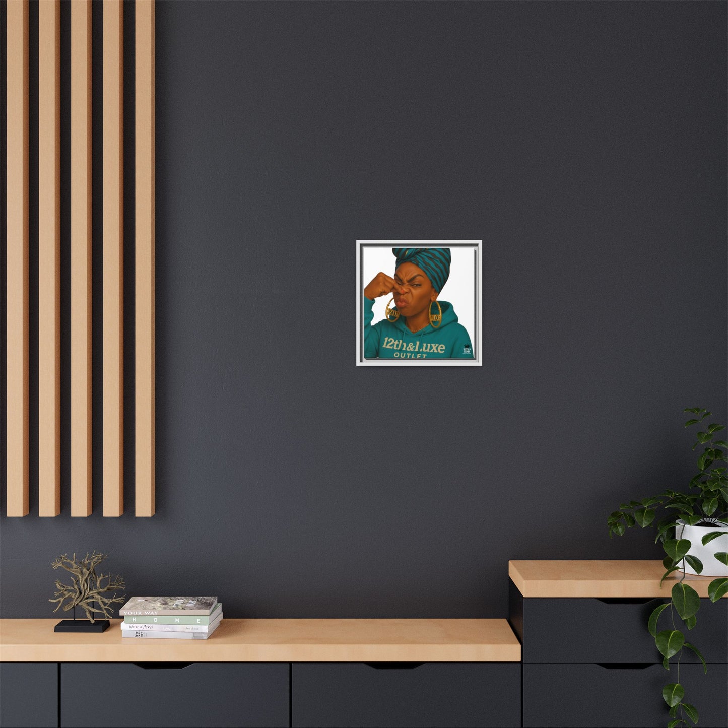 Funky Face Blue- Canvas Art