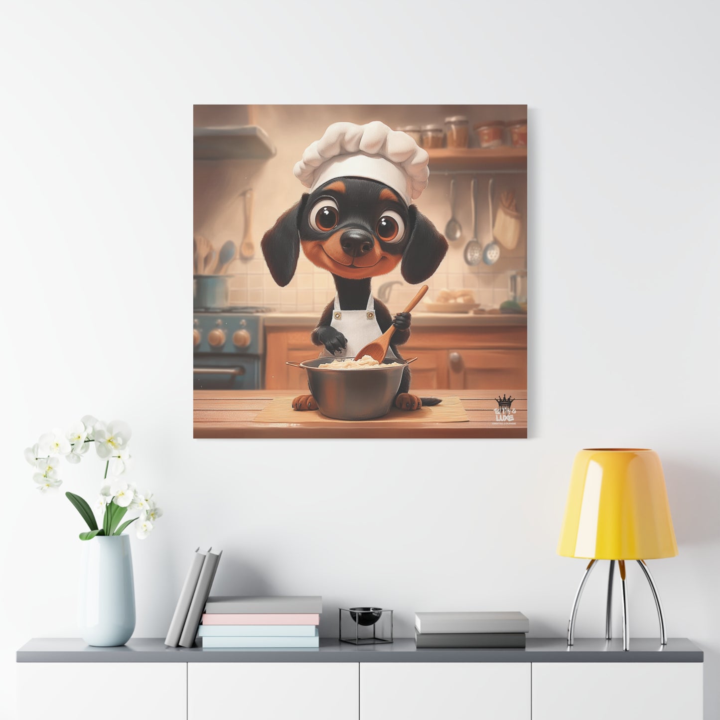 Doberman Puppy Chef Canvas Art