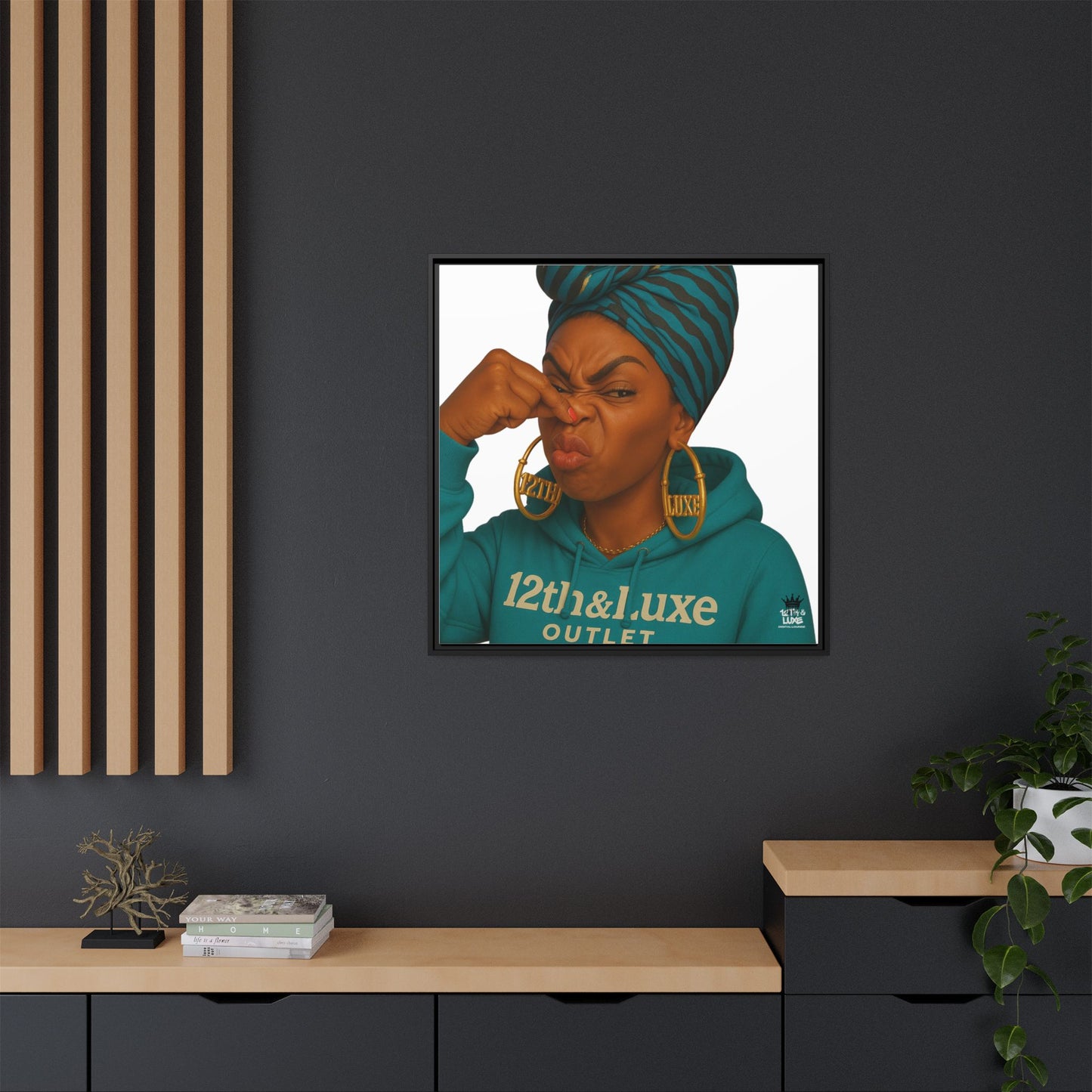 Funky Face Blue- Canvas Art