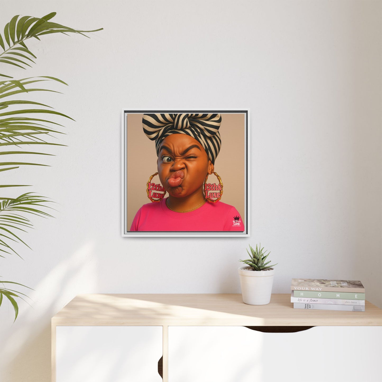 Funky Face Pink - Canvas Art