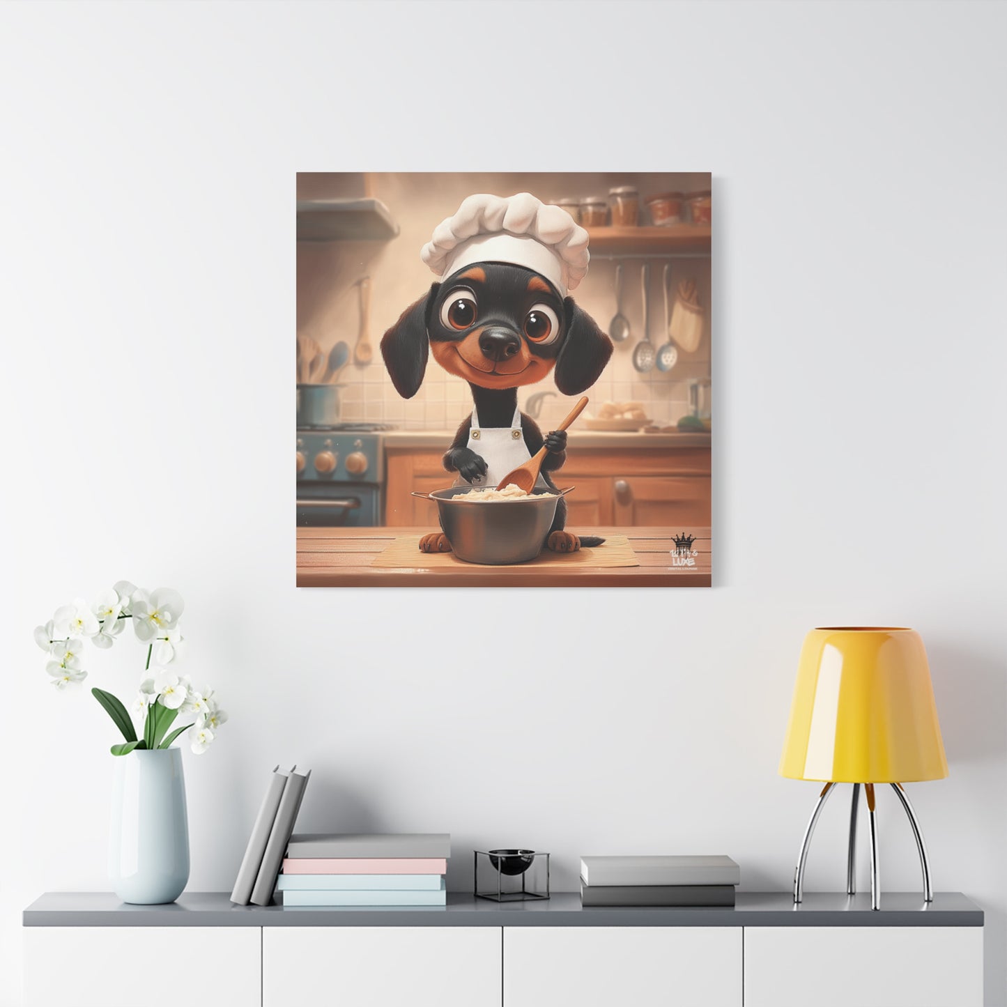 Doberman Puppy Chef Canvas Art
