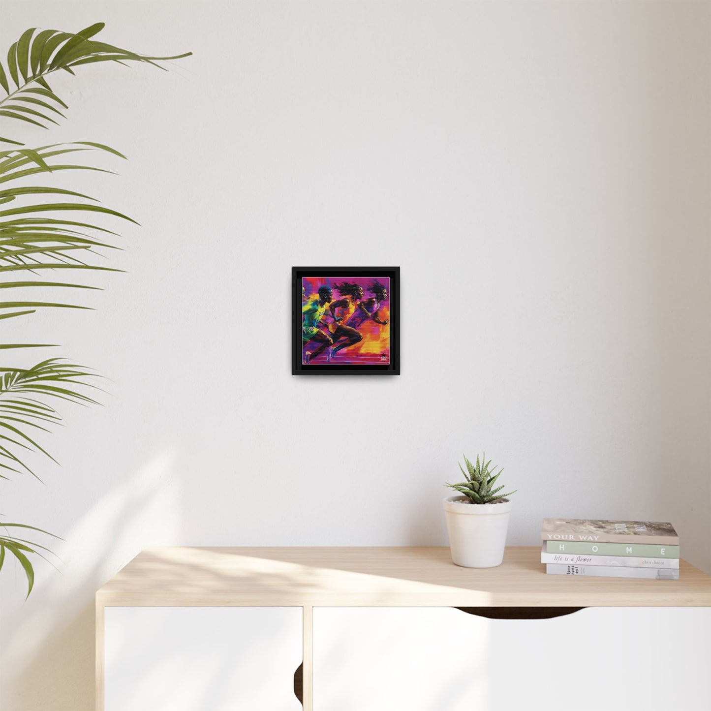 Inspired by the iconic artist Ernie Barnes, "Runners" - Canvas Art