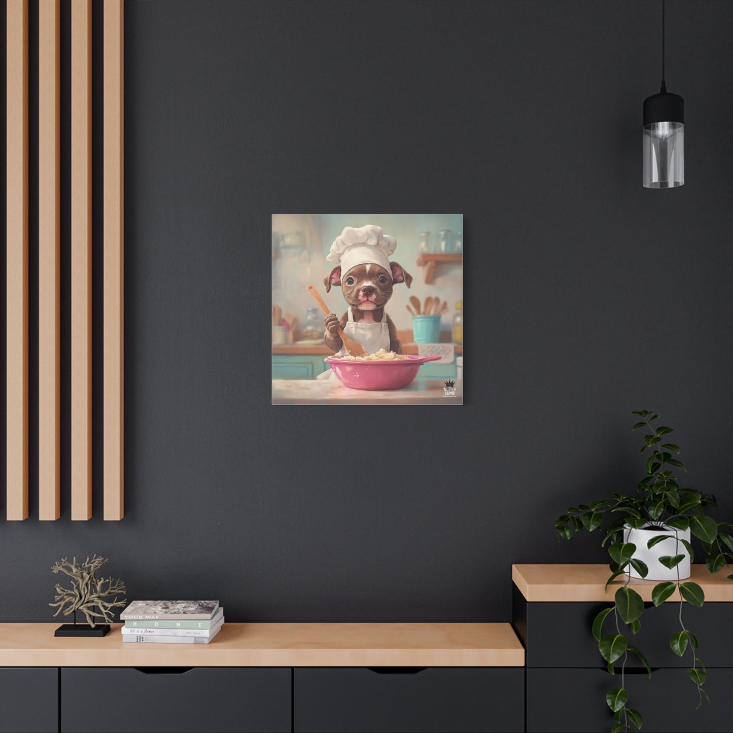 Pit Bull Terrier Puppy Chef Canvas Art