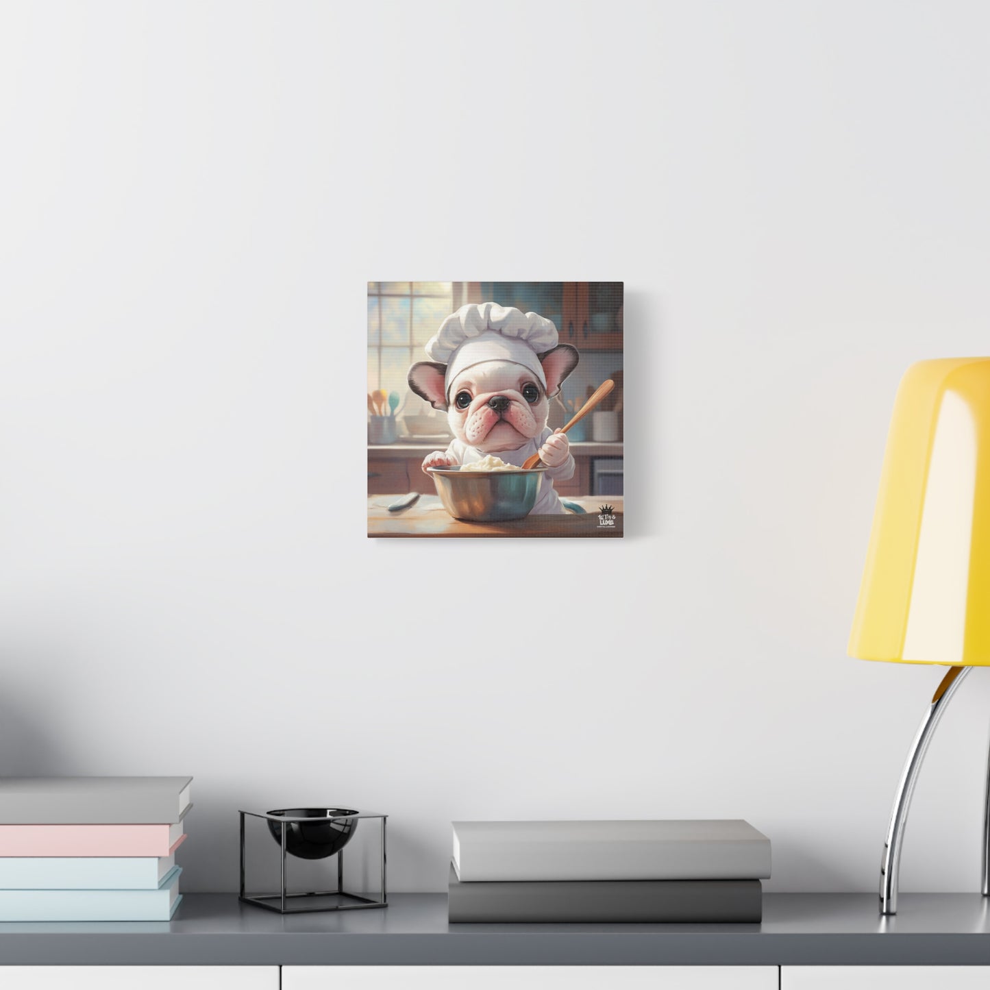 Bulldog Puppy Chef Canvas Art