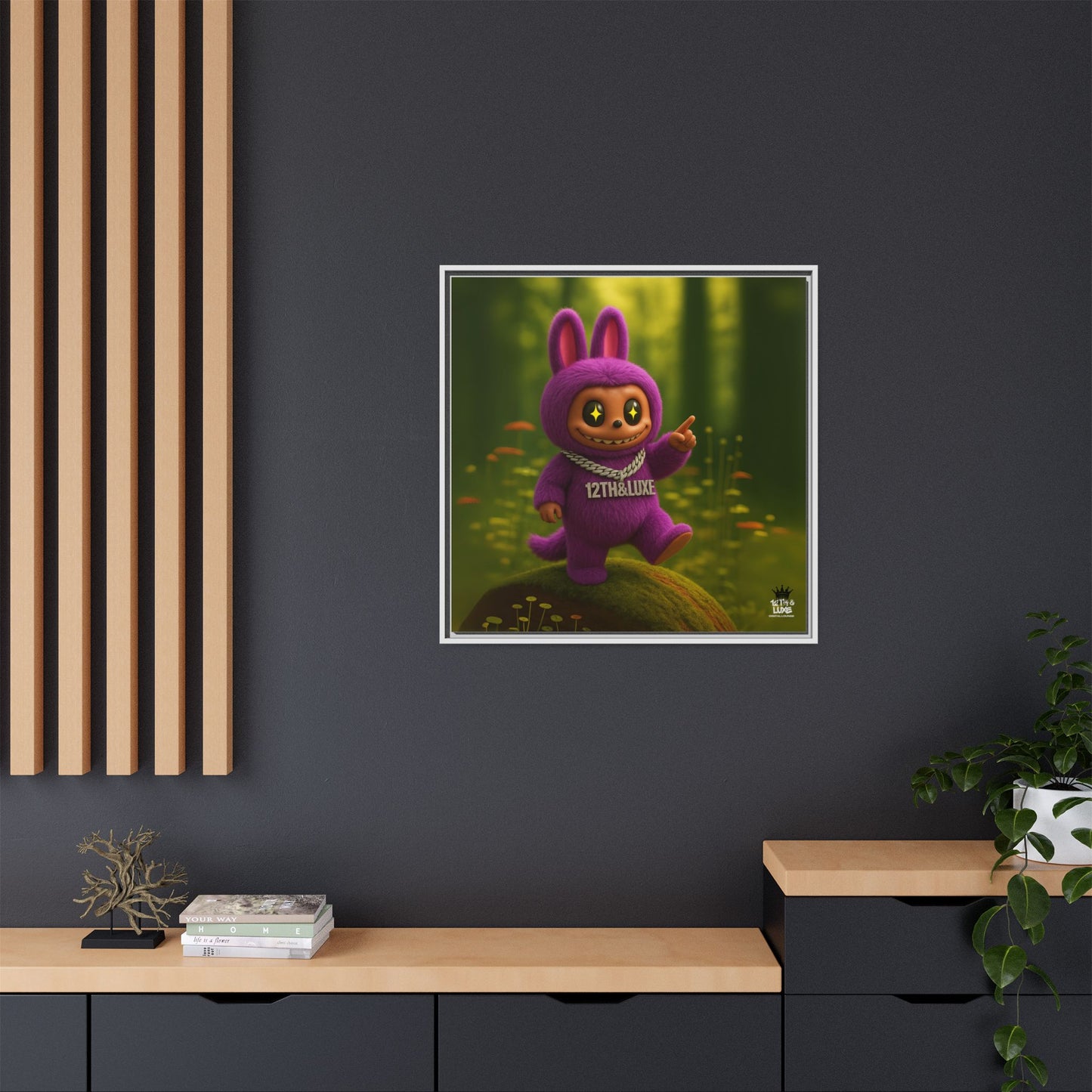 Plush Monster Purple - Canvas Art