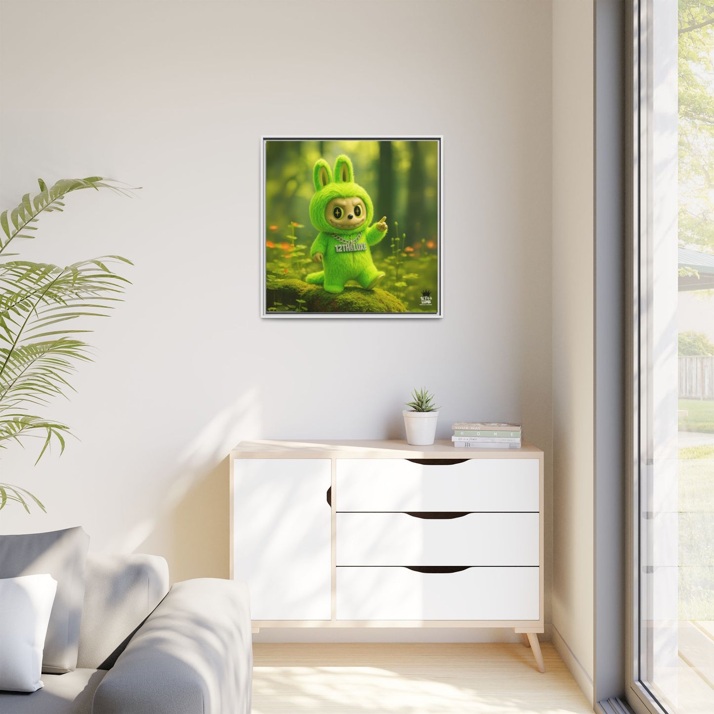 Plush Monster Green - Canvas Art