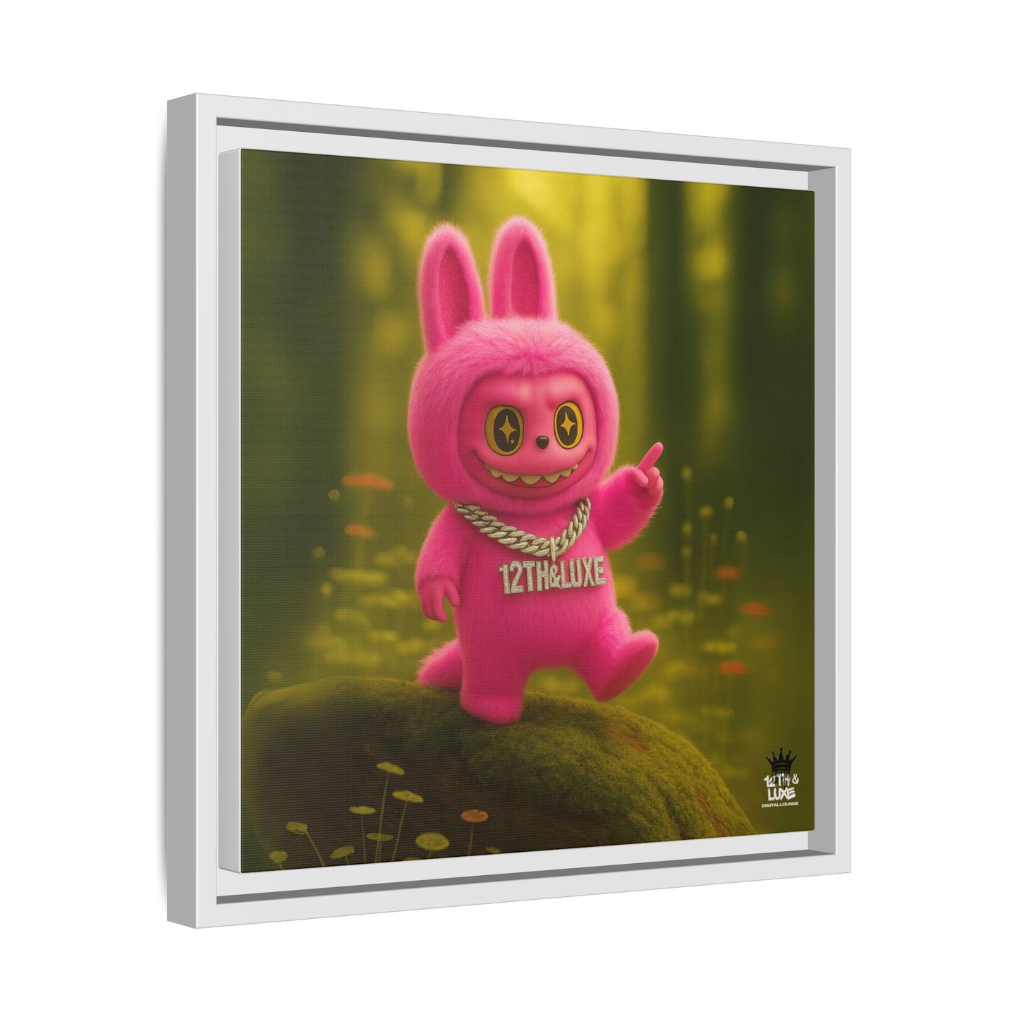 Plush Monster Pink- Canvas Art