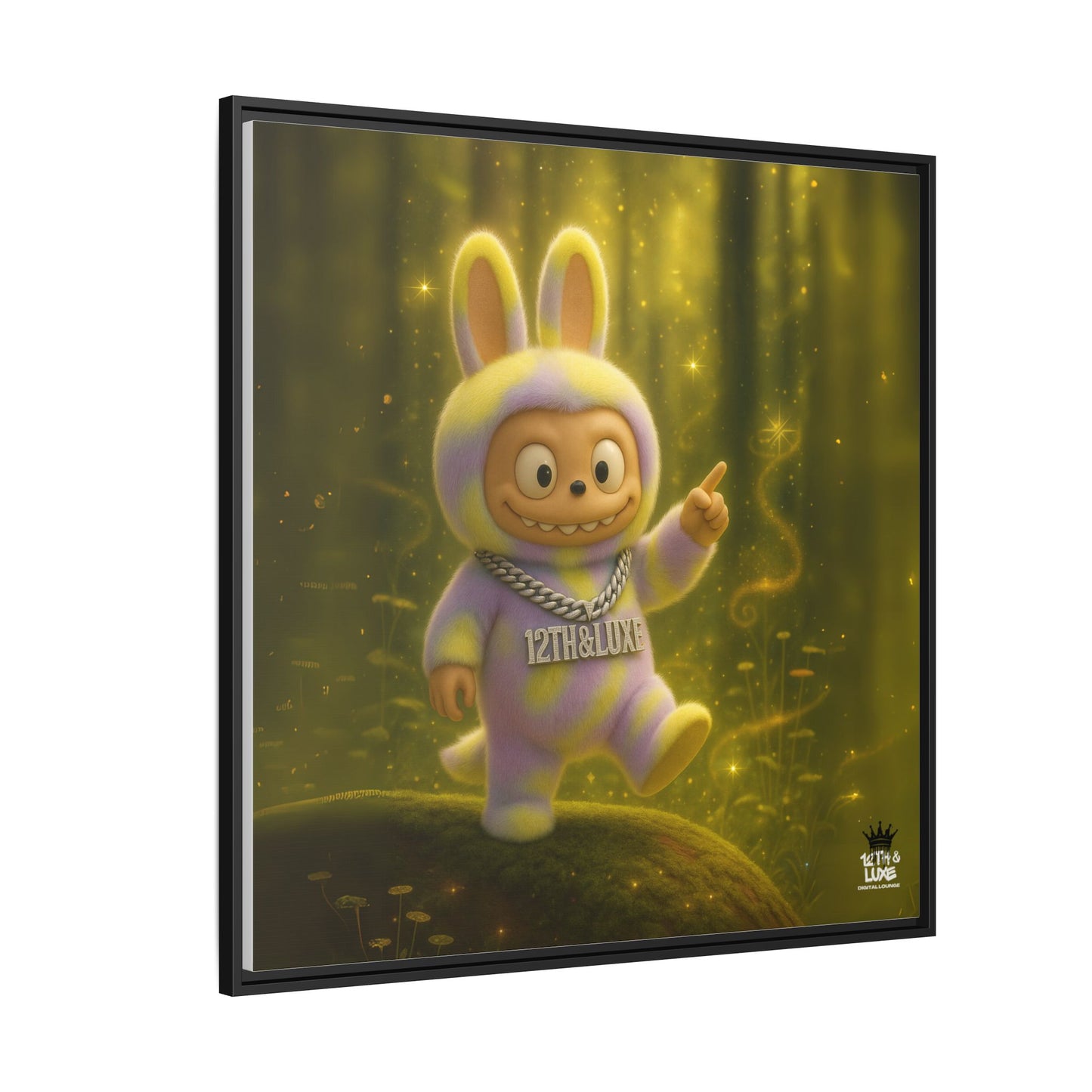 Plush Monster Purple/Yellow - Canvas Art