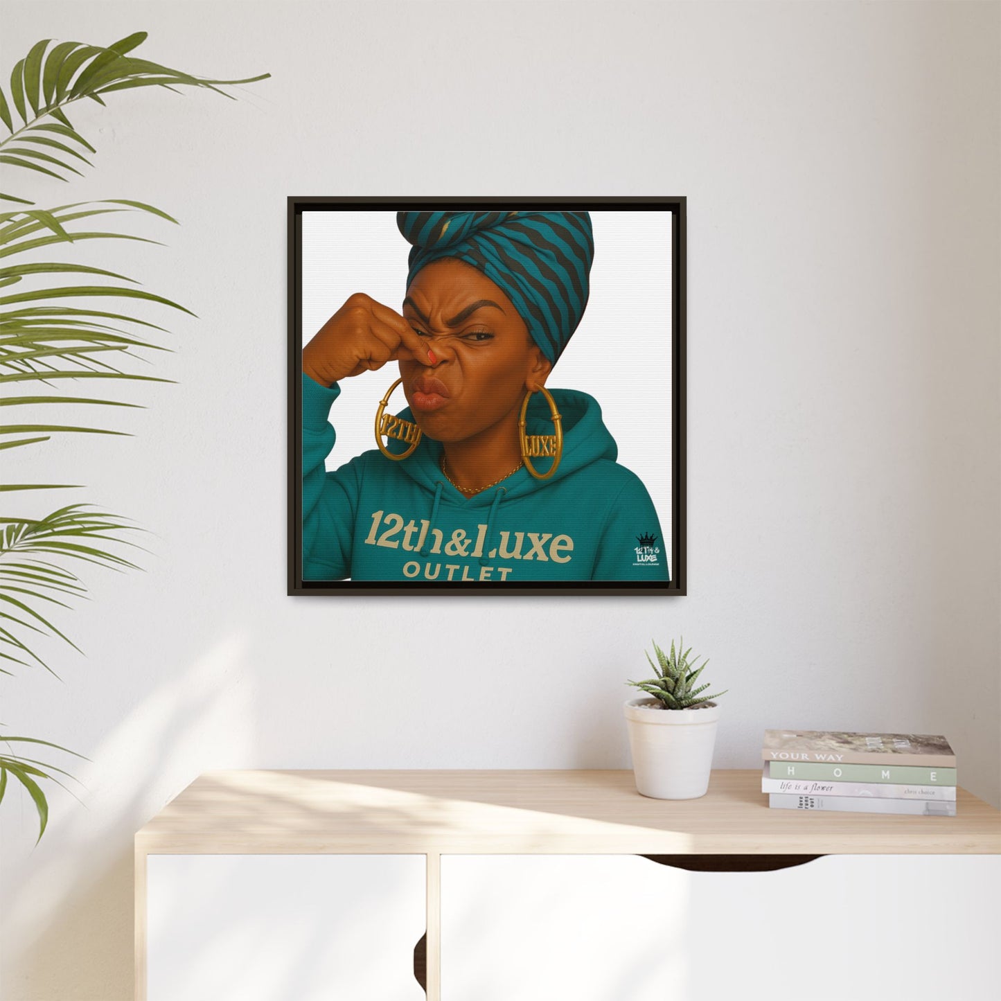 Funky Face Blue- Canvas Art