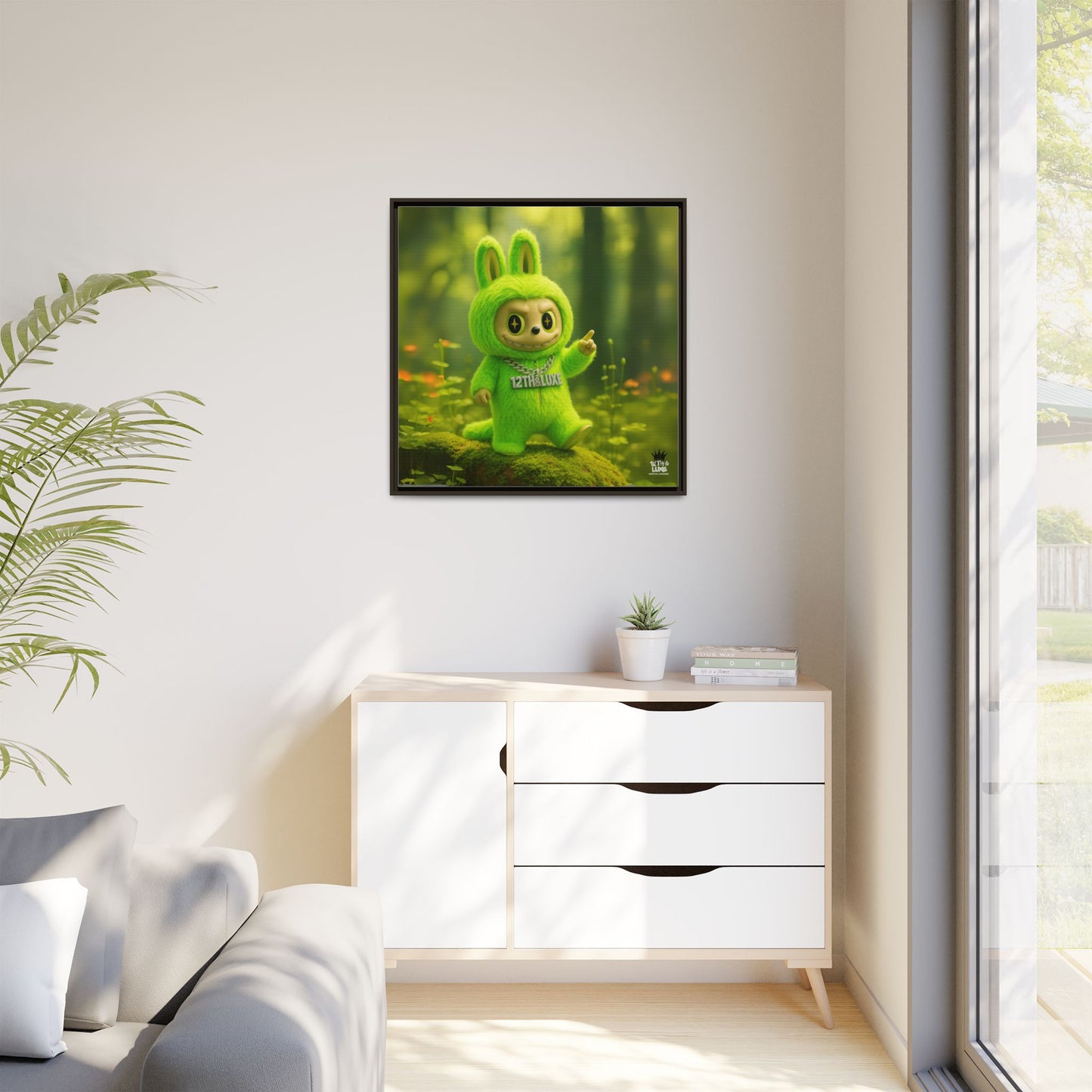 Plush Monster Green - Canvas Art