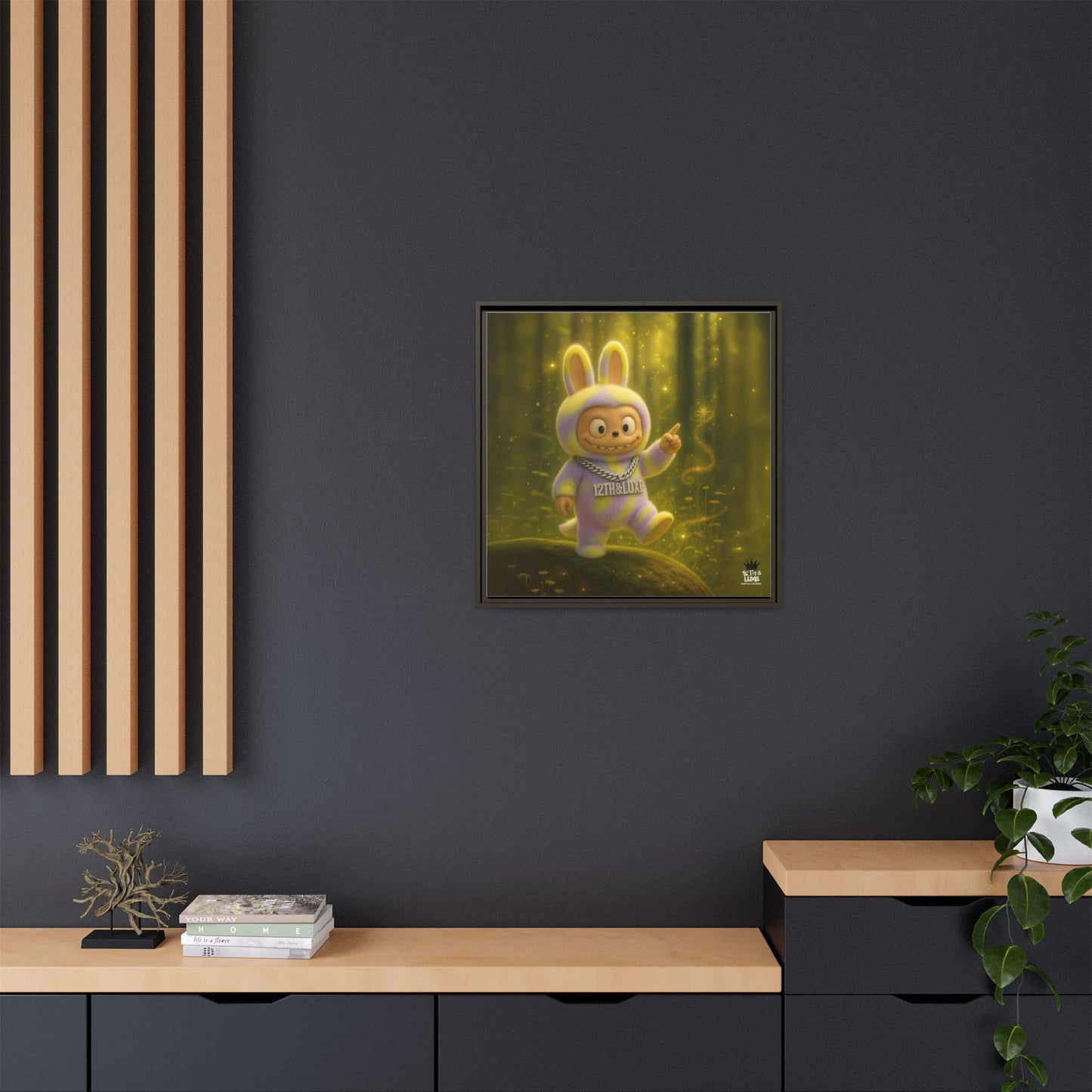 Plush Monster Purple/Yellow - Canvas Art