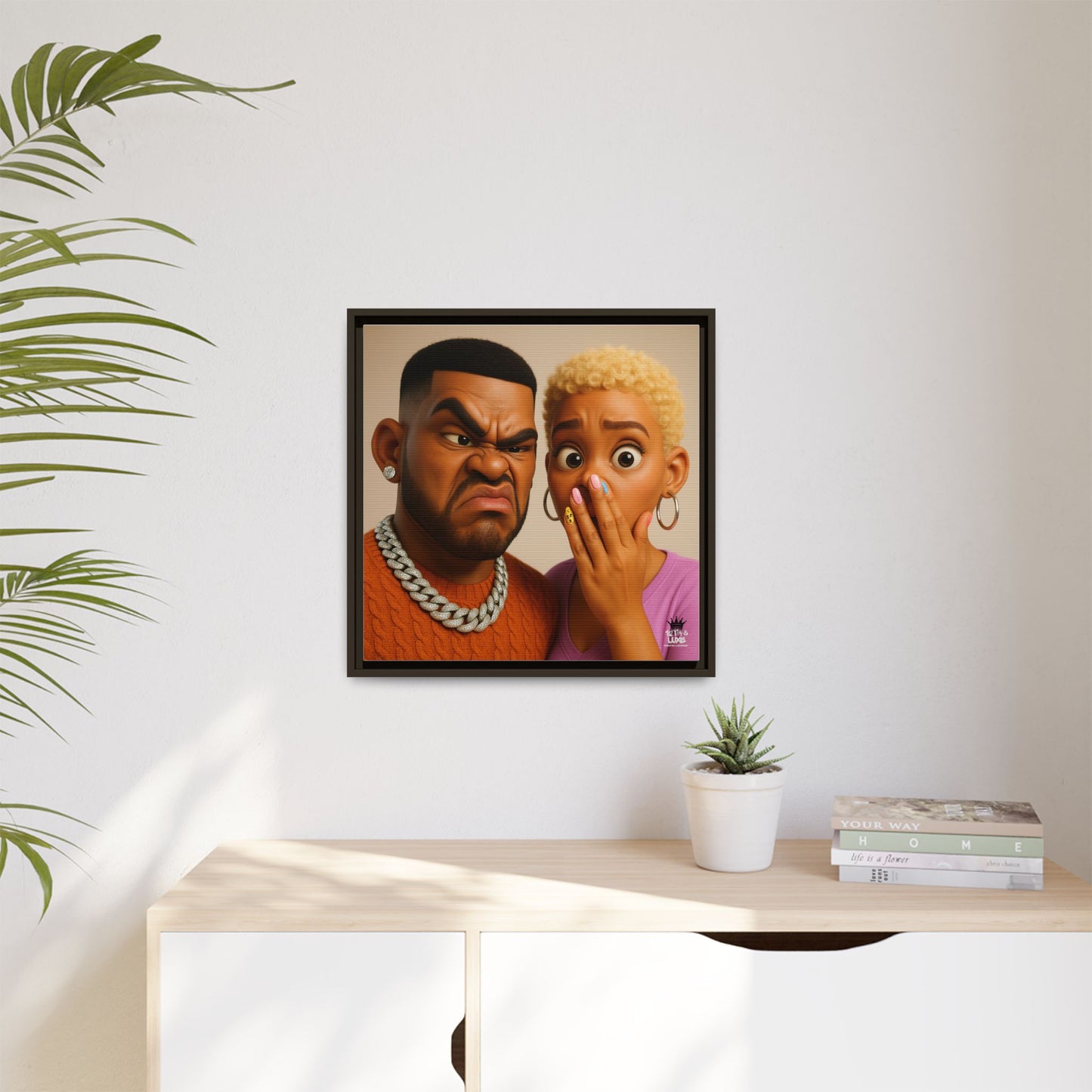 Funky Face Couple - Canvas Art