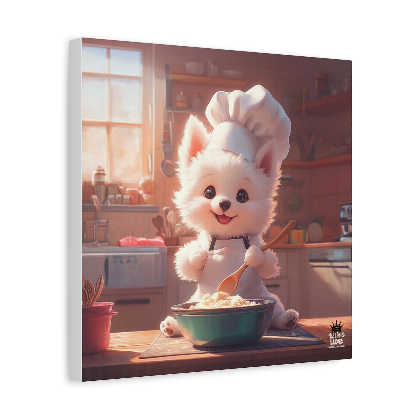 Samoyed Puppy Chef Canvas Art