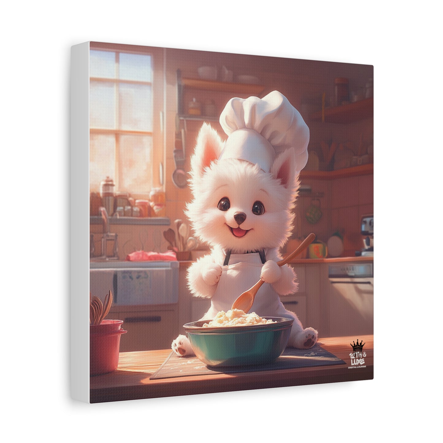 Samoyed Puppy Chef Canvas Art