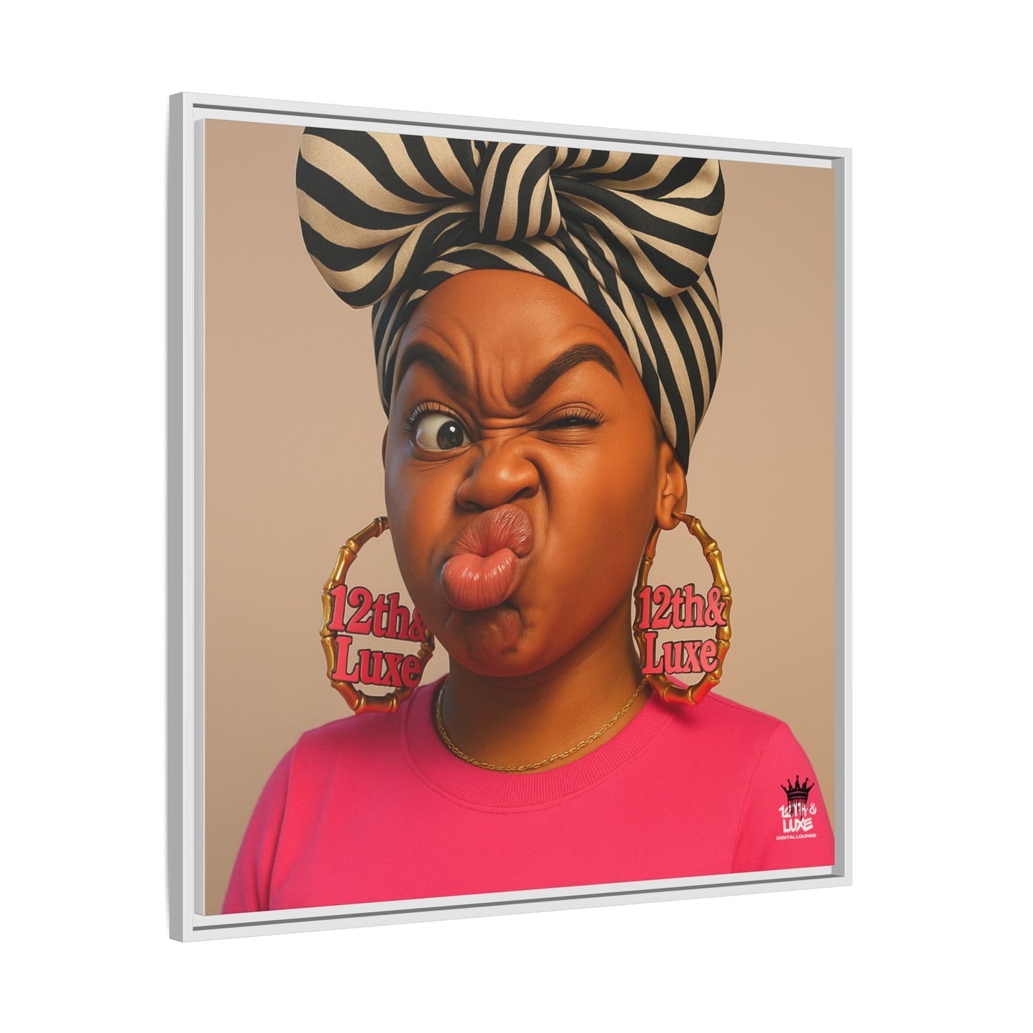 Funky Face Pink - Canvas Art