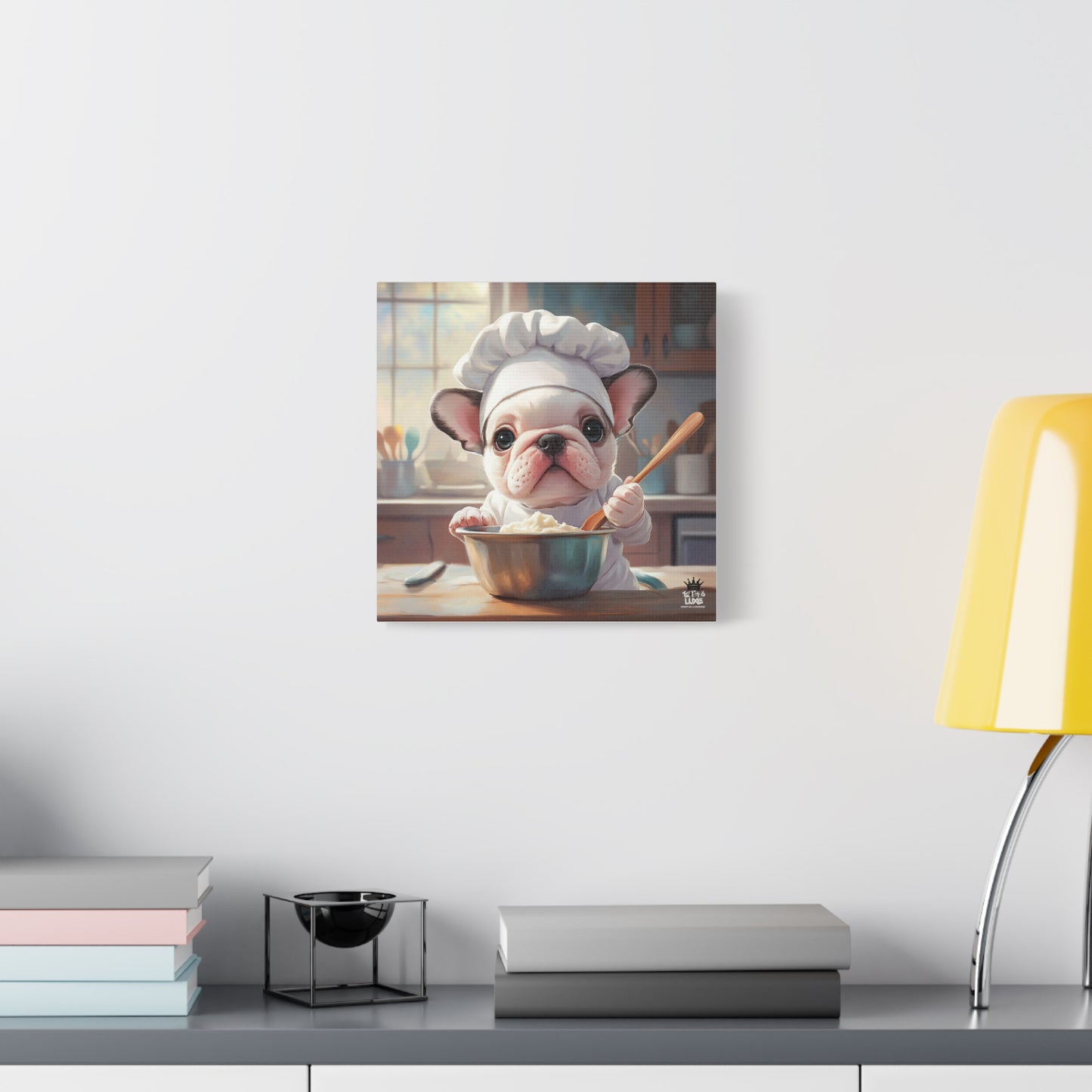 Bulldog Puppy Chef Canvas Art