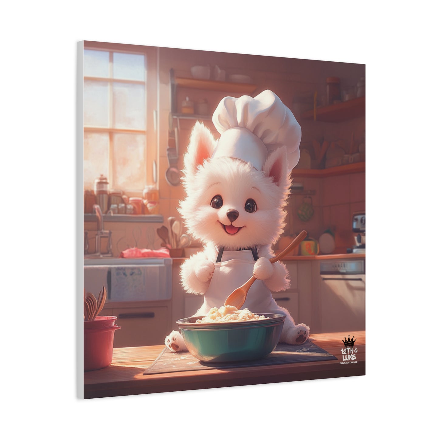 Samoyed Puppy Chef Canvas Art