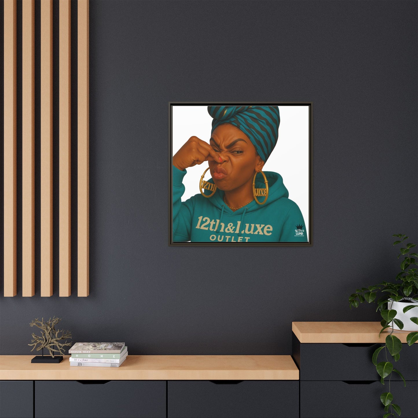 Funky Face Blue- Canvas Art