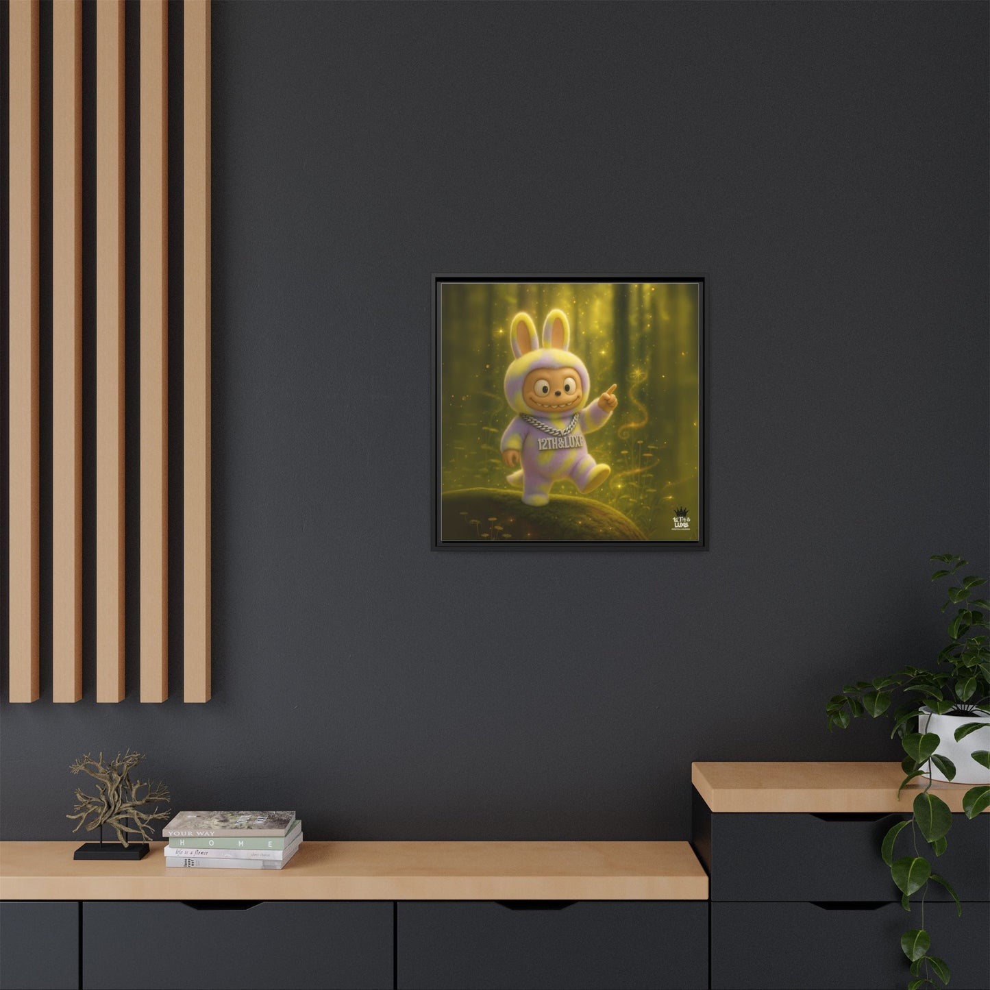 Plush Monster Purple/Yellow - Canvas Art