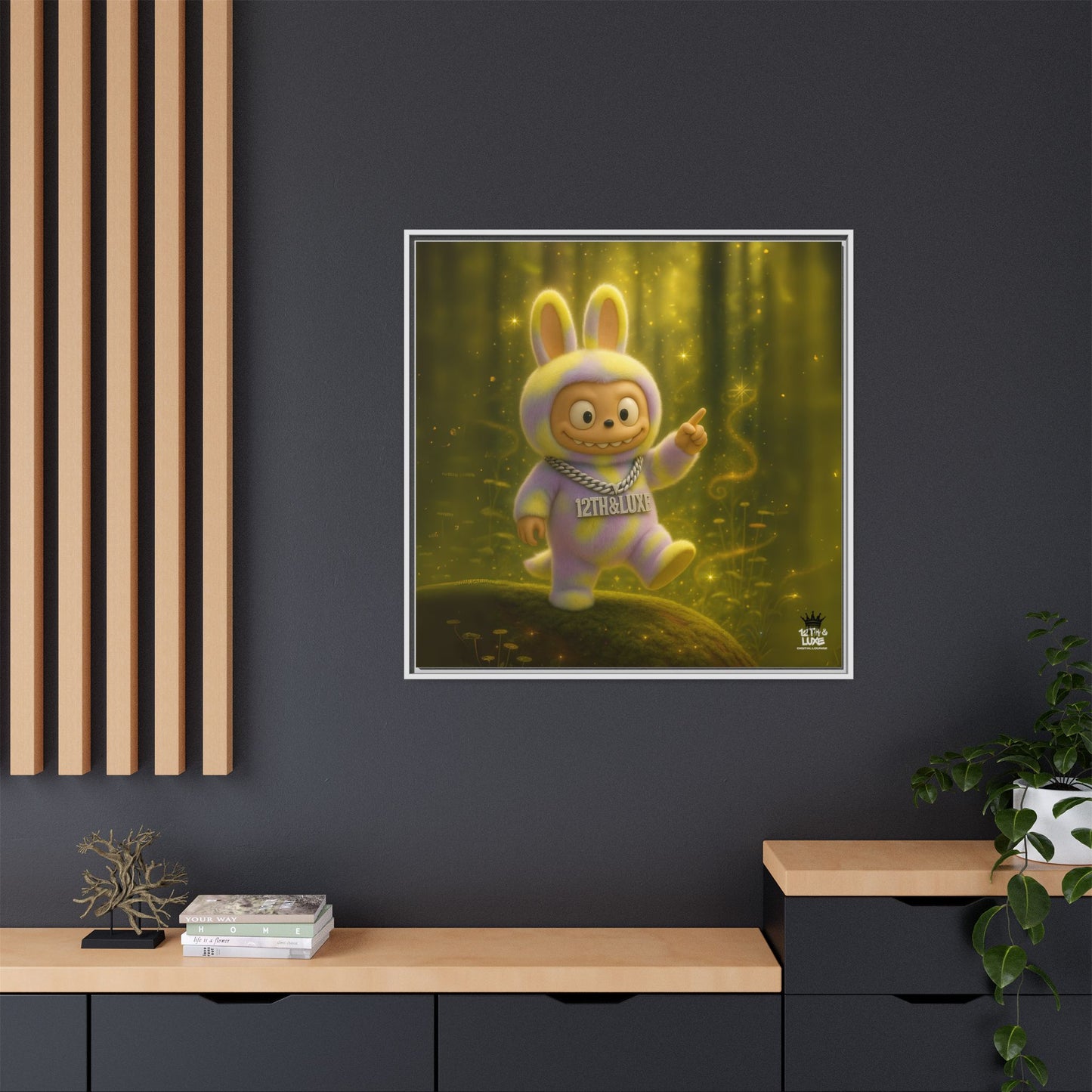 Plush Monster Purple/Yellow - Canvas Art