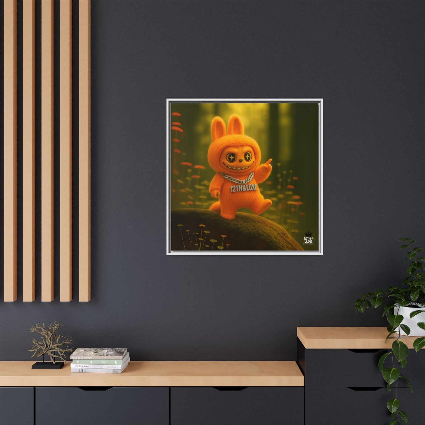 Plush Monster Orange - Canvas Art