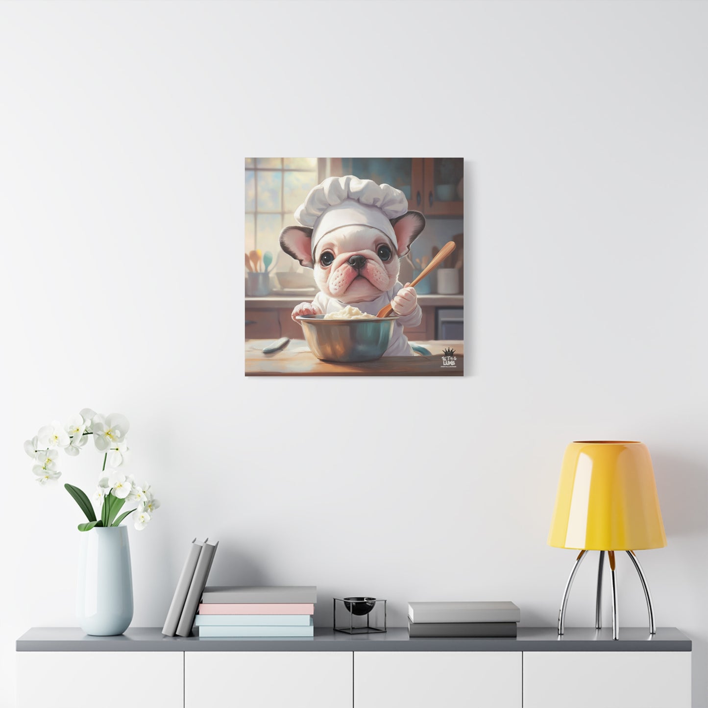Bulldog Puppy Chef Canvas Art