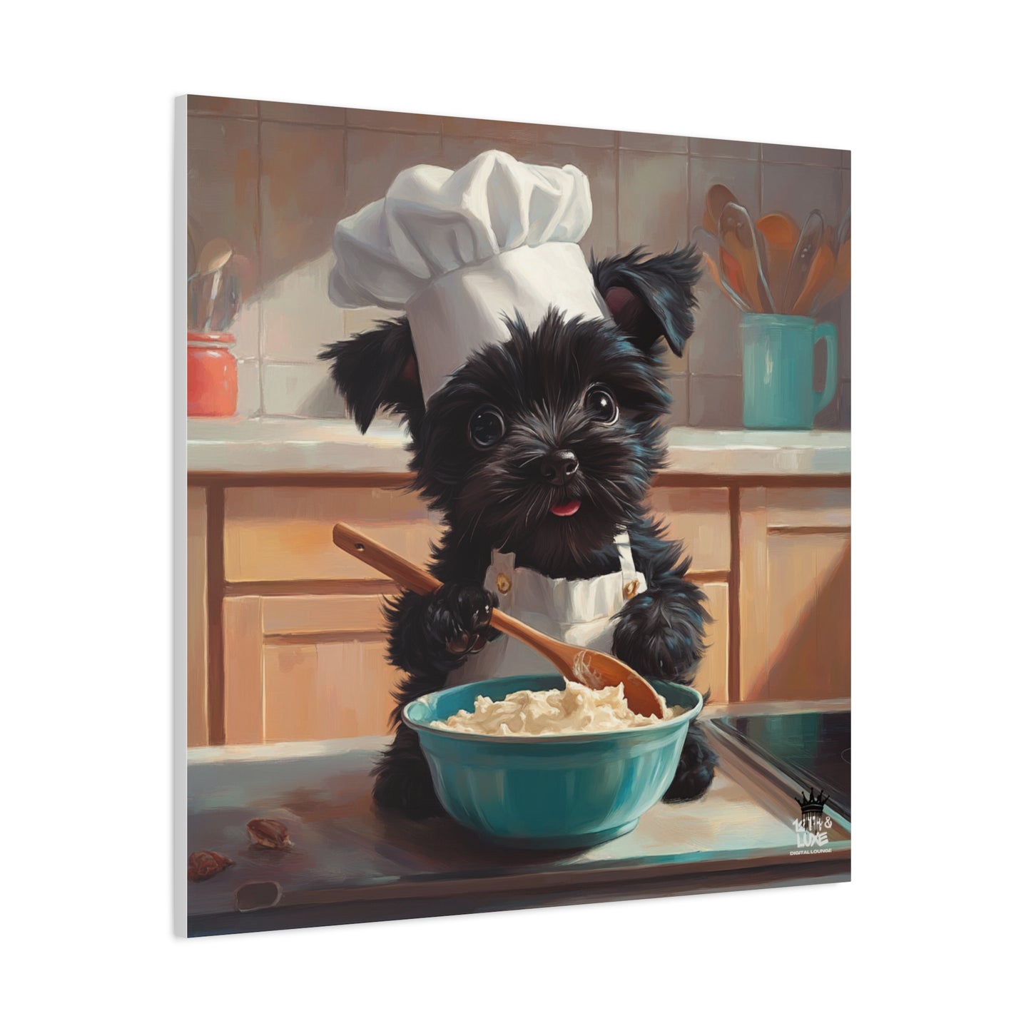 Russian Terrier Puppy Chef Canvas Art